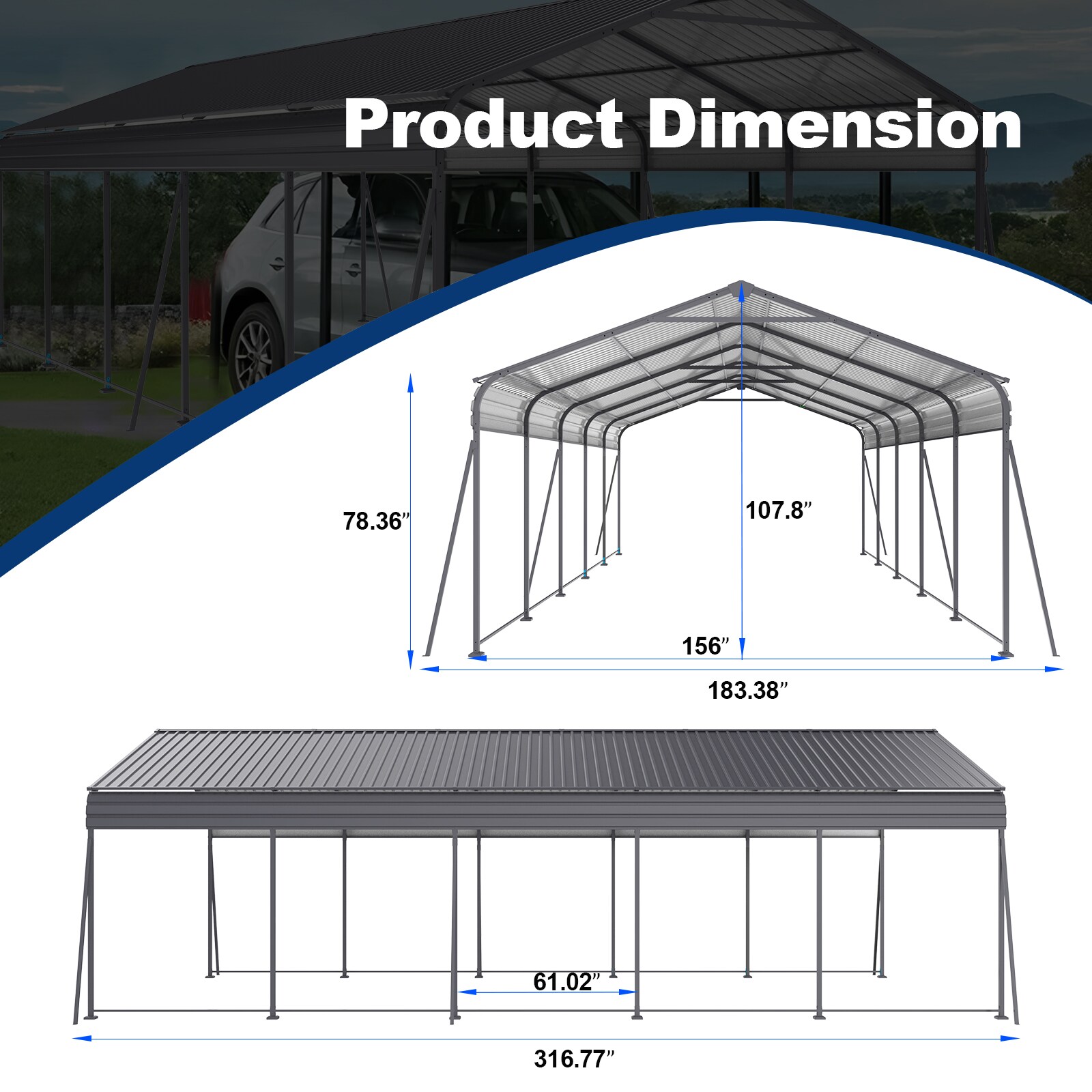 LOVMOR SF-W-W419S00062 Carport-Covers - View #3