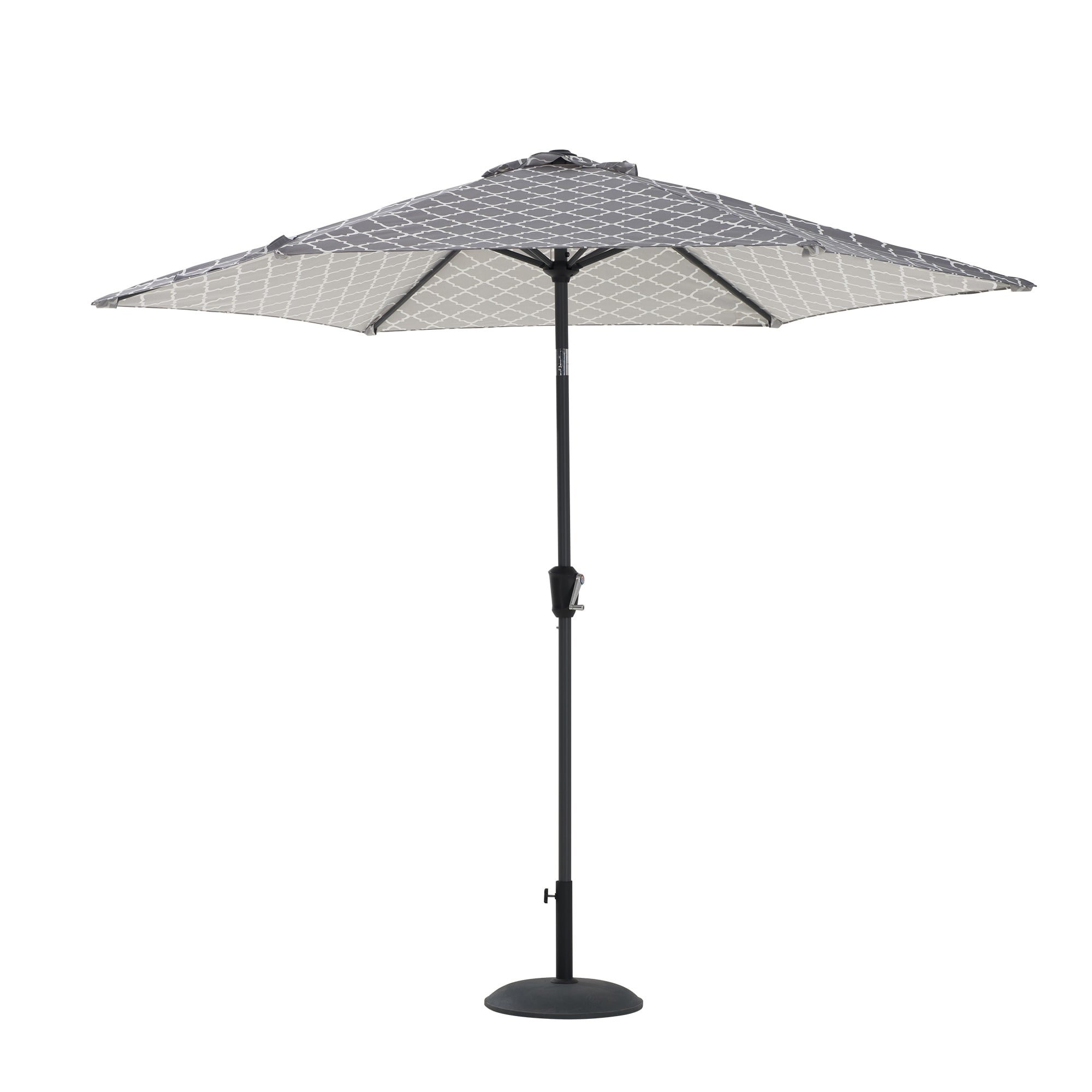 Sunjoy A701006312 8.7-ft Steel Gray Crank Market Patio Umbrella