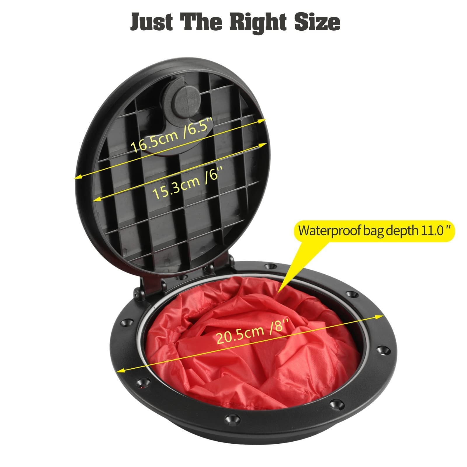 Etokfoks  PVC ABS Black 6 Inch Deck Plate Kit with EVA Gasket and Waterproof Bag 2 Pack Heavy Duty