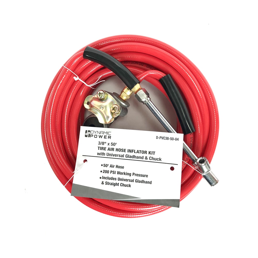 DYNAMIC POWER Rubber Air Hose 3/8 In X 50 Ft 300 Psi Red in the