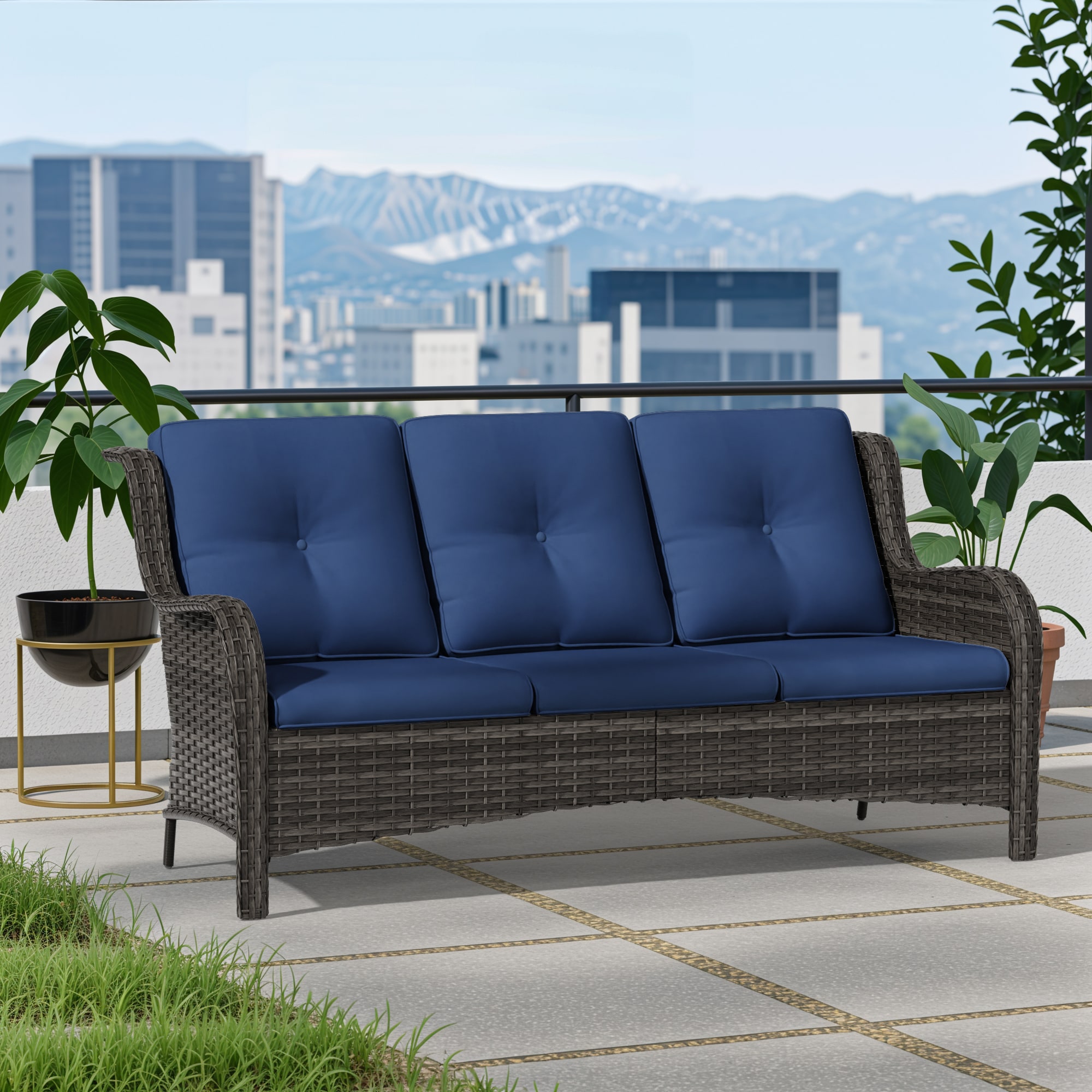 Gardenbee HGL-M75-BLU Patio-Sofas-Daybeds - View #6