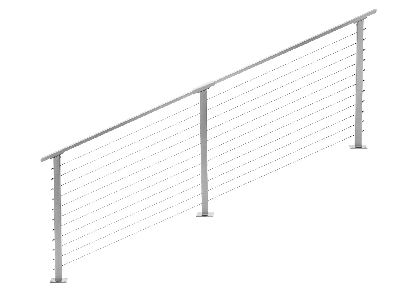 CityPost CP-12-G-S Stair Deck Mount 12-ft x 36-in Grey Steel Deck Cable Rail Kit