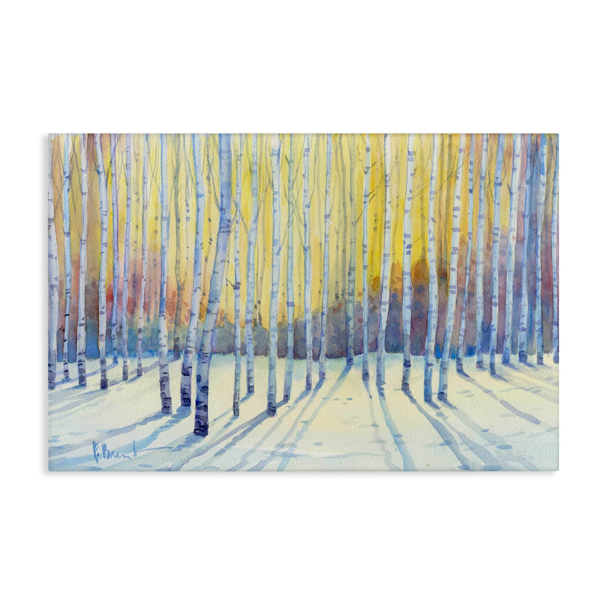Stupell Industries BT-863-CN-30X45 Sunlit Winter Birch Trees Canvas Wall Art By Paul Brent 45 x 30