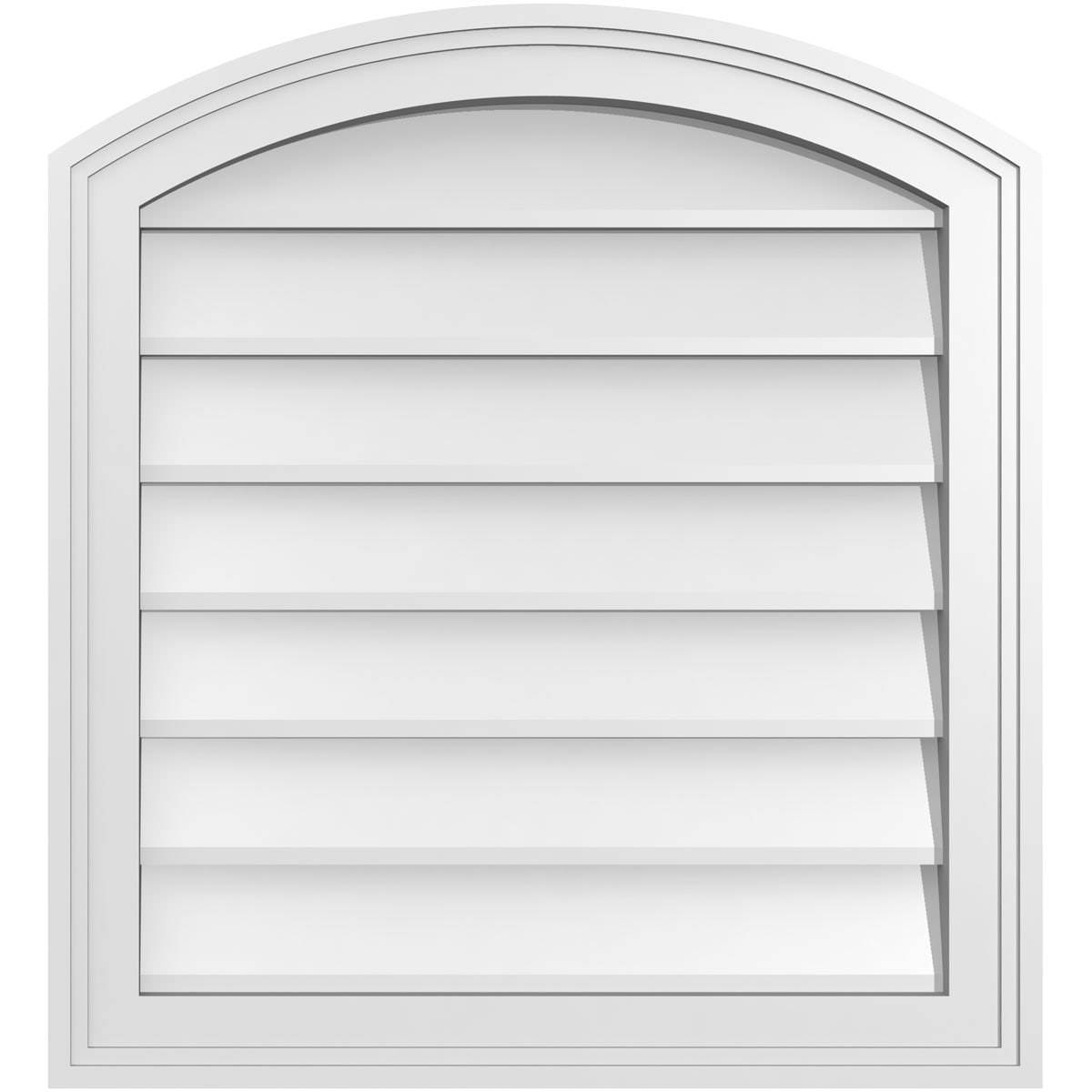 Ekena Millwork GVPAR22X2402SN 22-Inches x 24-Inches Off-white Round top PVC Gable Louver Vent