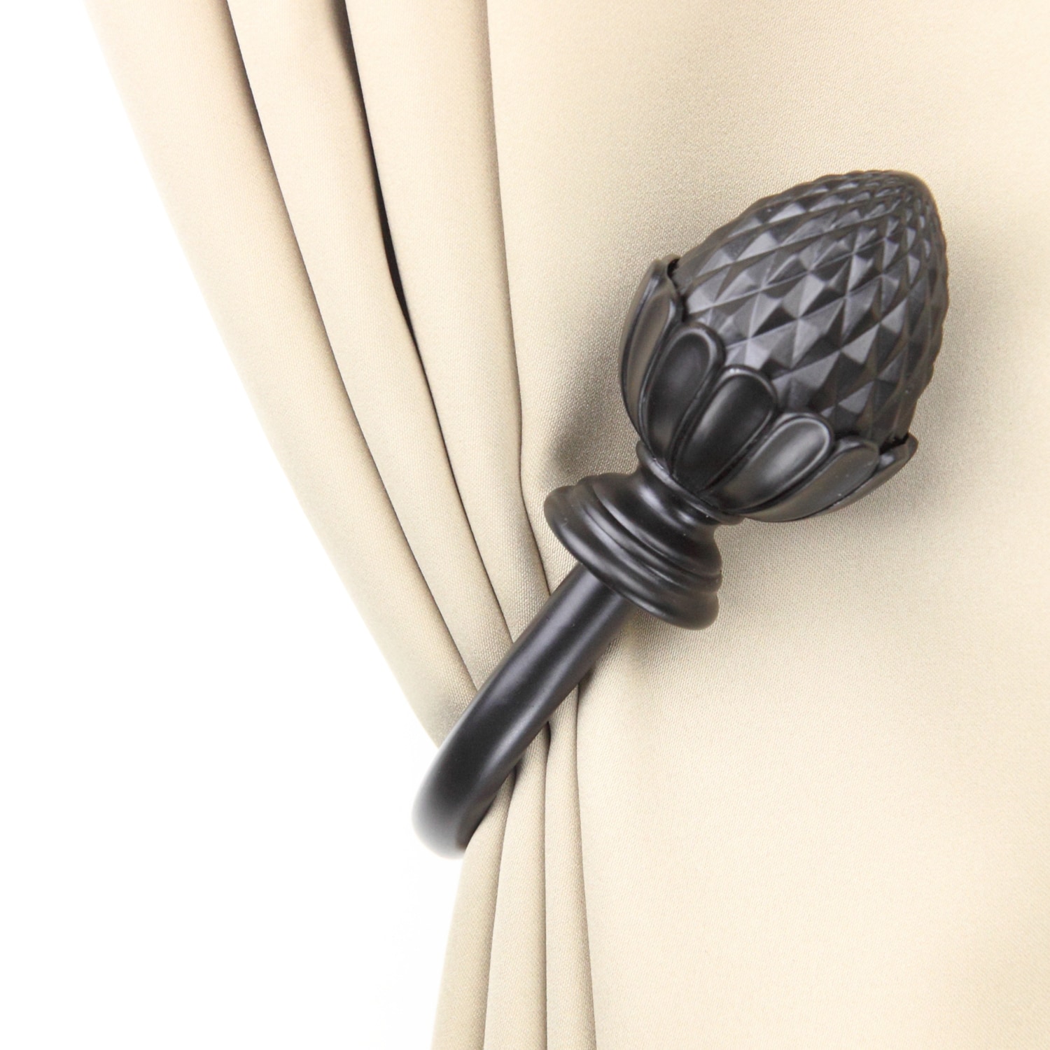 Hart & Harlow L-4867-032 5.75-Inches Black Curtain Holdbacks