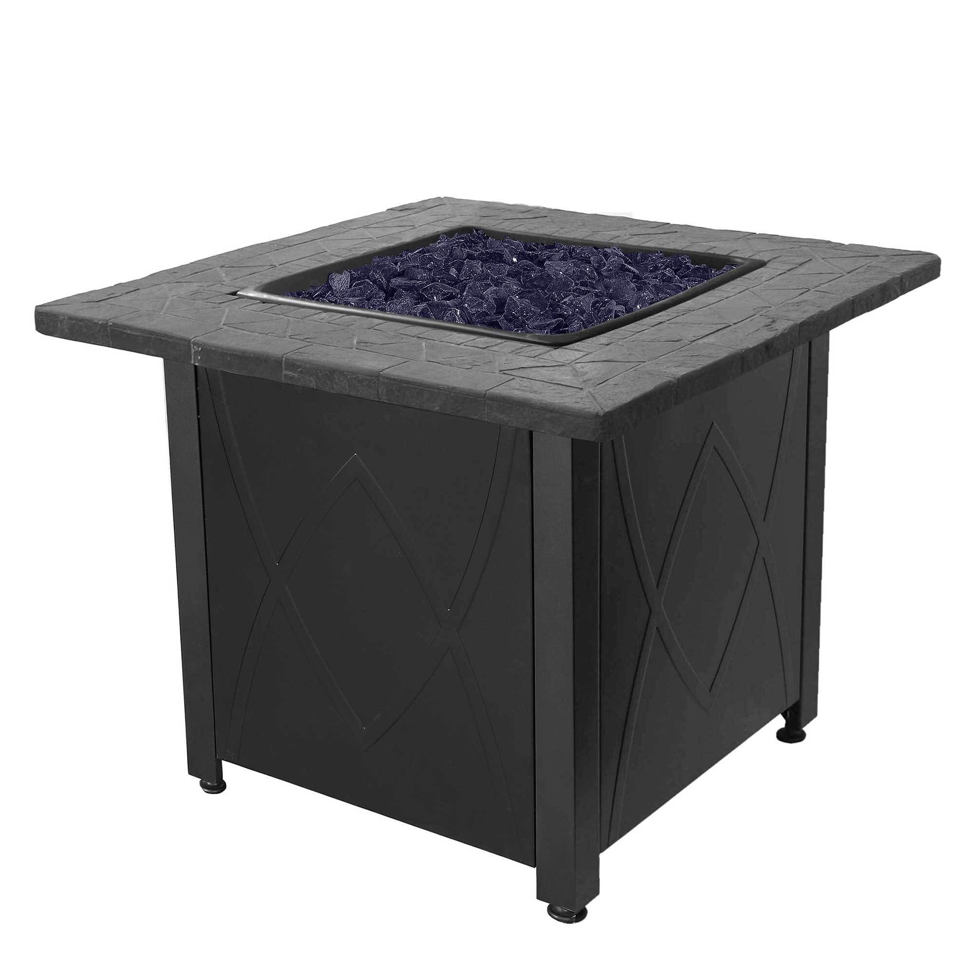 Endless Summer 30-in W Black Stainless Steel Square Tabletop Propane ...