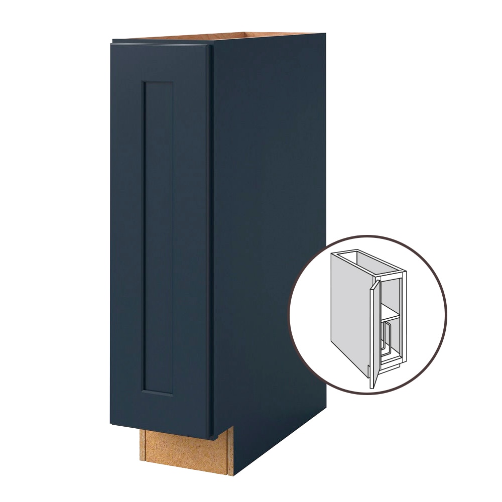 allen + roth 20093NV Port 9-in W x 34.5-in H x 24-in D Navy Base Fully assembled Cabinet (Flat Panel Shaker)