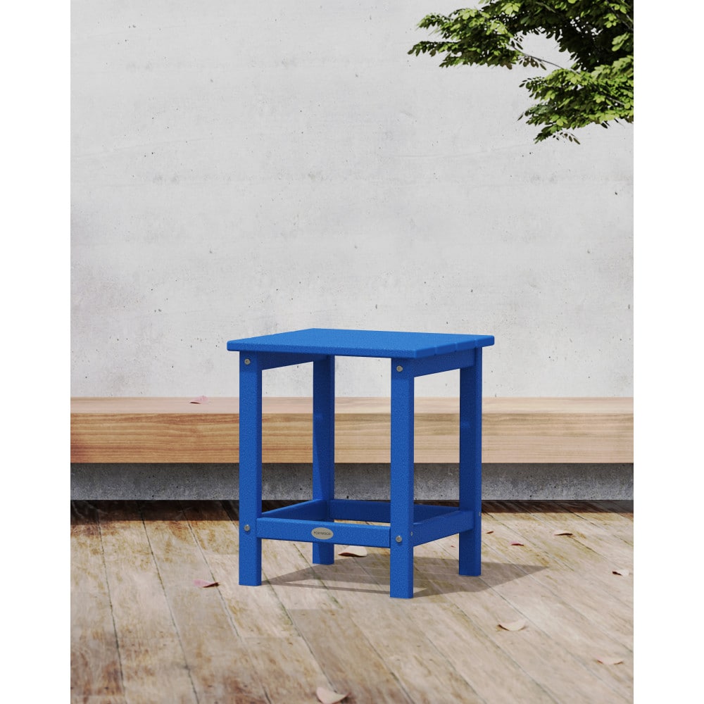 POLYWOOD ECT18PB Long Island Square Outdoor End Table 14.75-in W x 15-in L