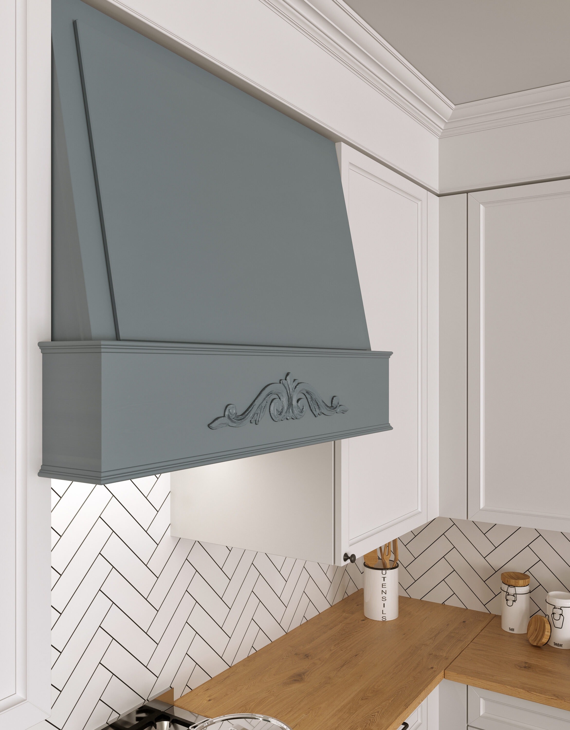 Ornamental Mouldings EV3095PKWHW appliques - View #3
