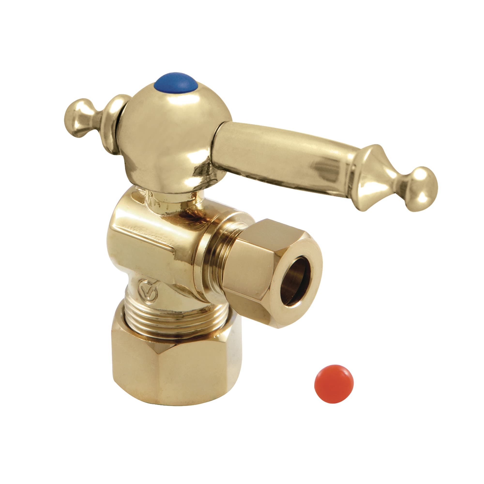 Elements of Design ECC53302TL 5/8-in OD compression x 3/8-in OD Compression Brass Quarter turn Stop Angle valve