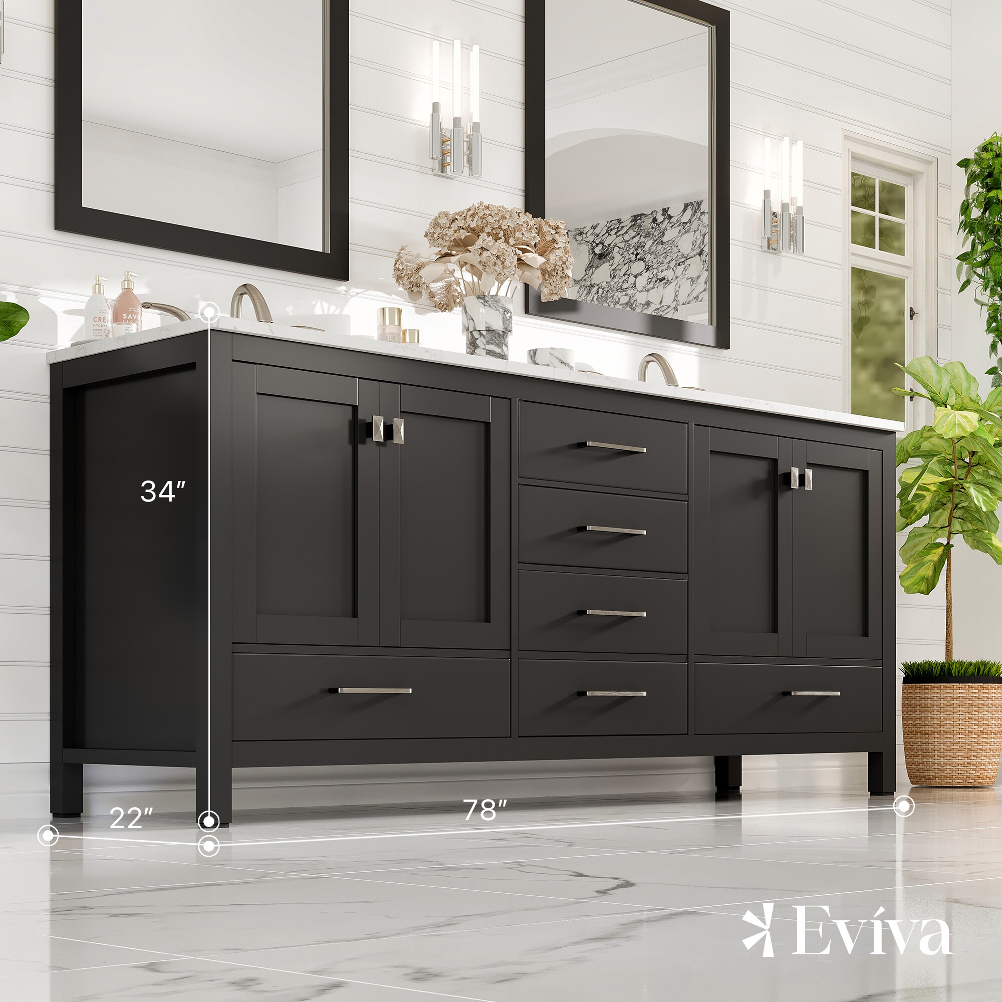 Eviva EVVN412-78ES-Q Bath-Vanity-Combo - View #2
