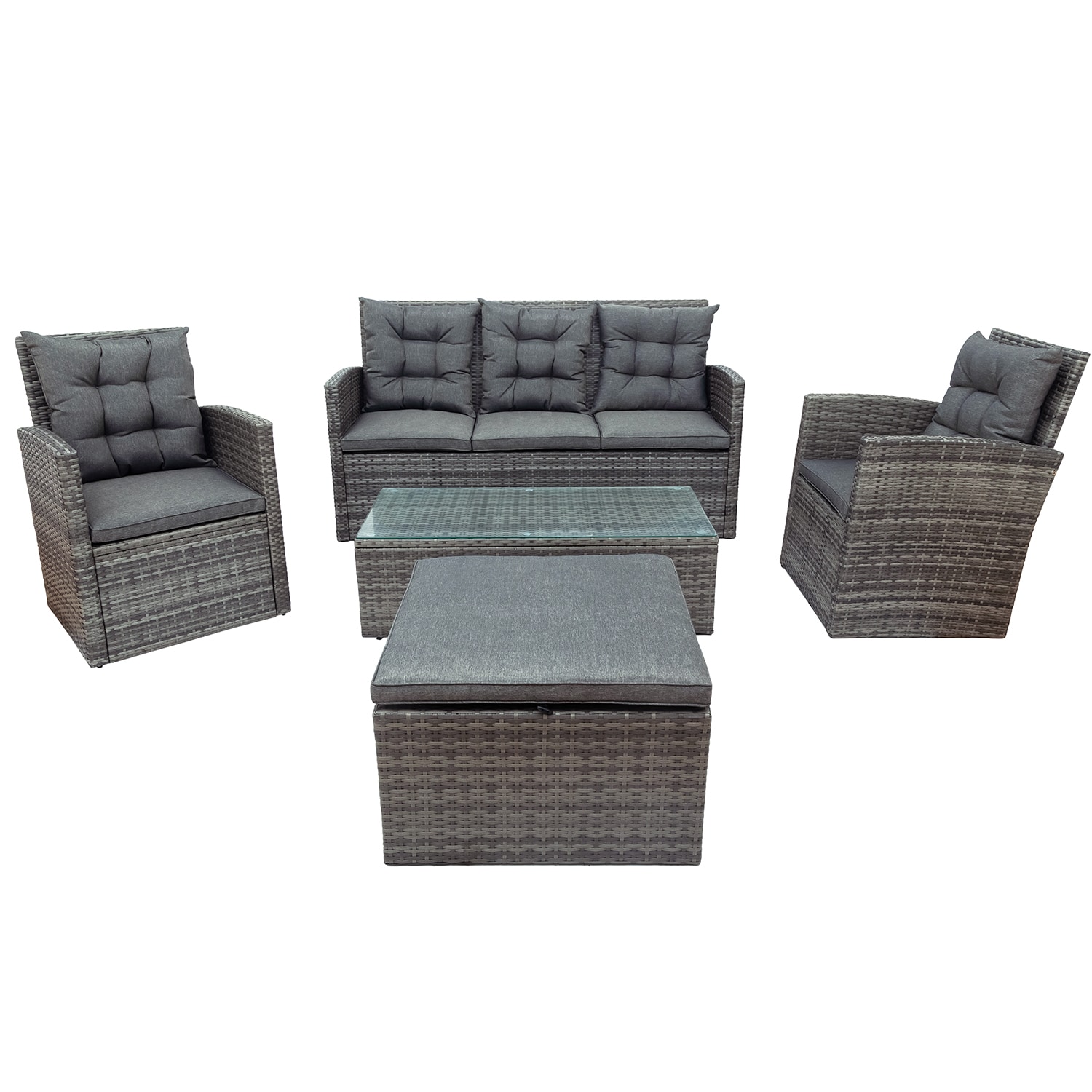 SINOFURN SYA380086GY Patio-Conversation-Sets - View #3