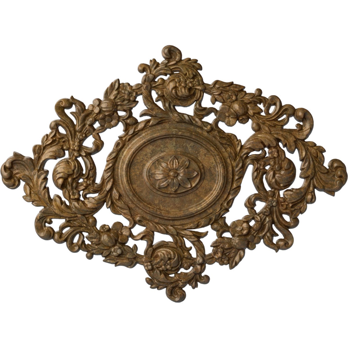 Ekena Millwork CM30KTRZS Katheryn 30.375-in W x 22.5-in L Painted Rubbed Bronze Polyurethane Whole Ceiling Medallion