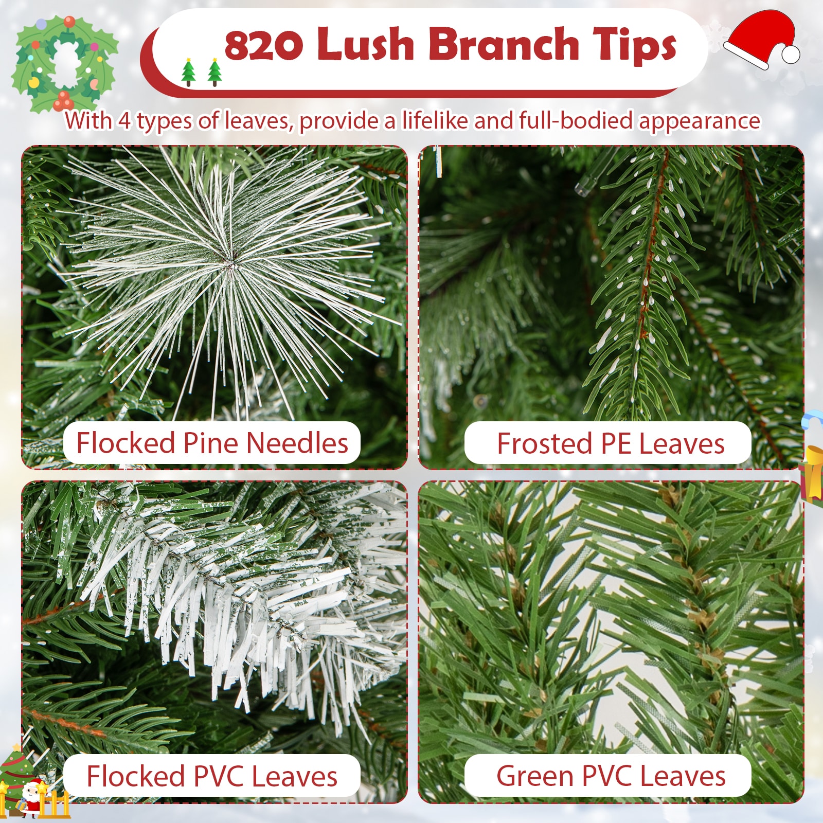 WELLFOR CM-HWY-23443US Artificial-Christmas-Trees - View #10