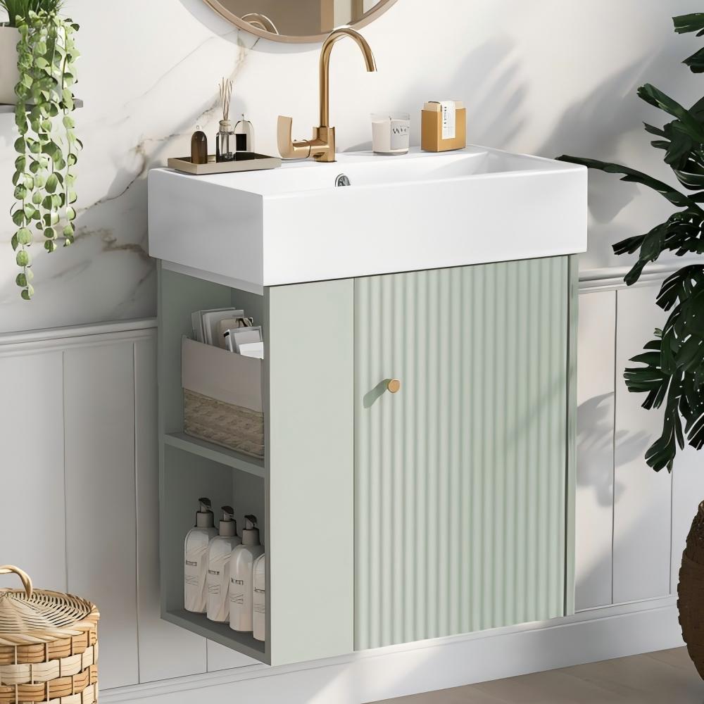 CASAINC - 21.6 inch Modern Floating Left side storage 21.6-in Floating+Green+ Left side storage S...