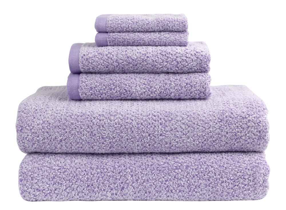 Everplush 6-Piece Lavender Cotton Quick Dry Bath Towel Set (Diamond  Jacquard Towels) in the Bathroom Towels department at