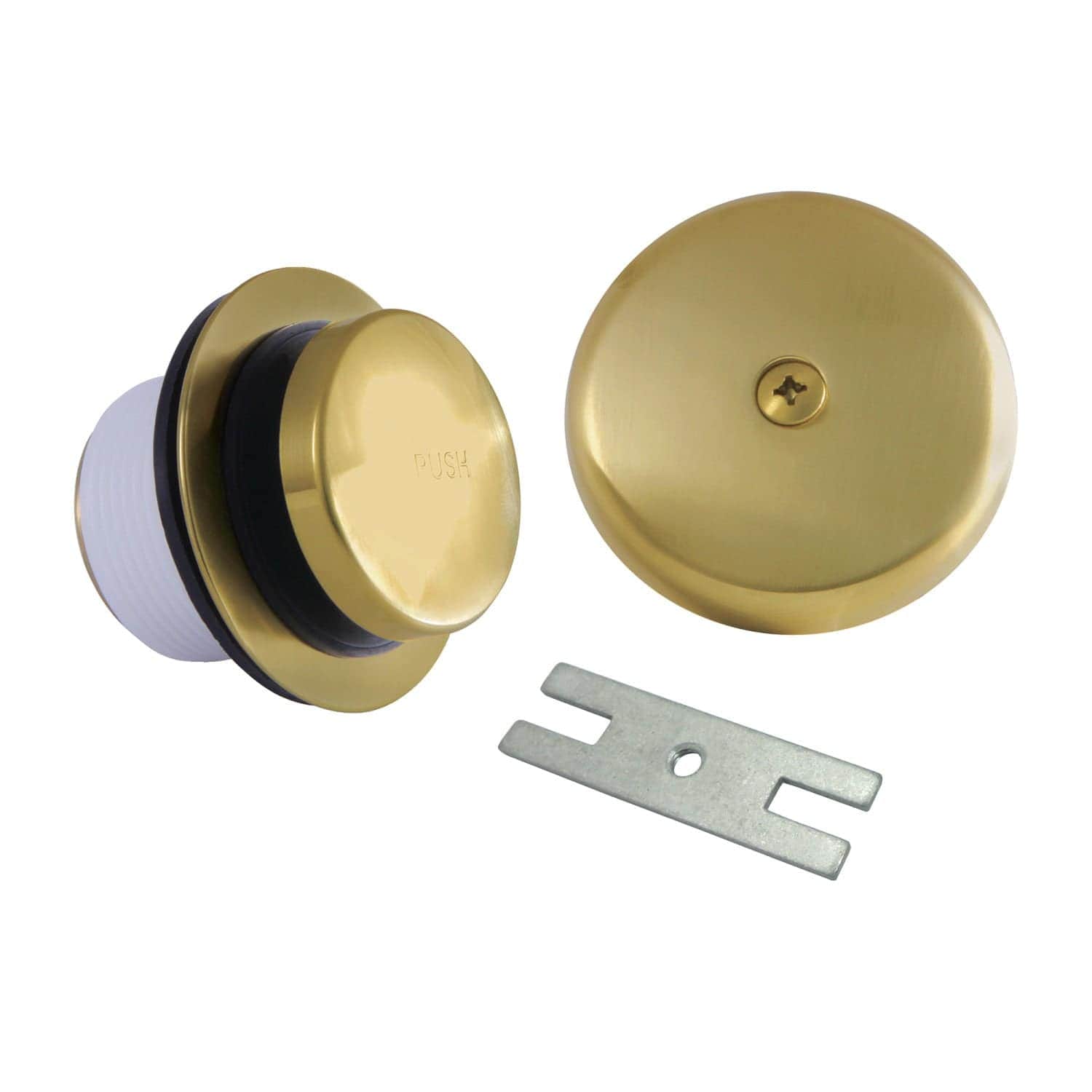 Kingston Brass DTT5302A7 Trimscape Zinc Alloy Toe Touch Tub Drain Conversion Kit Brushed Brass