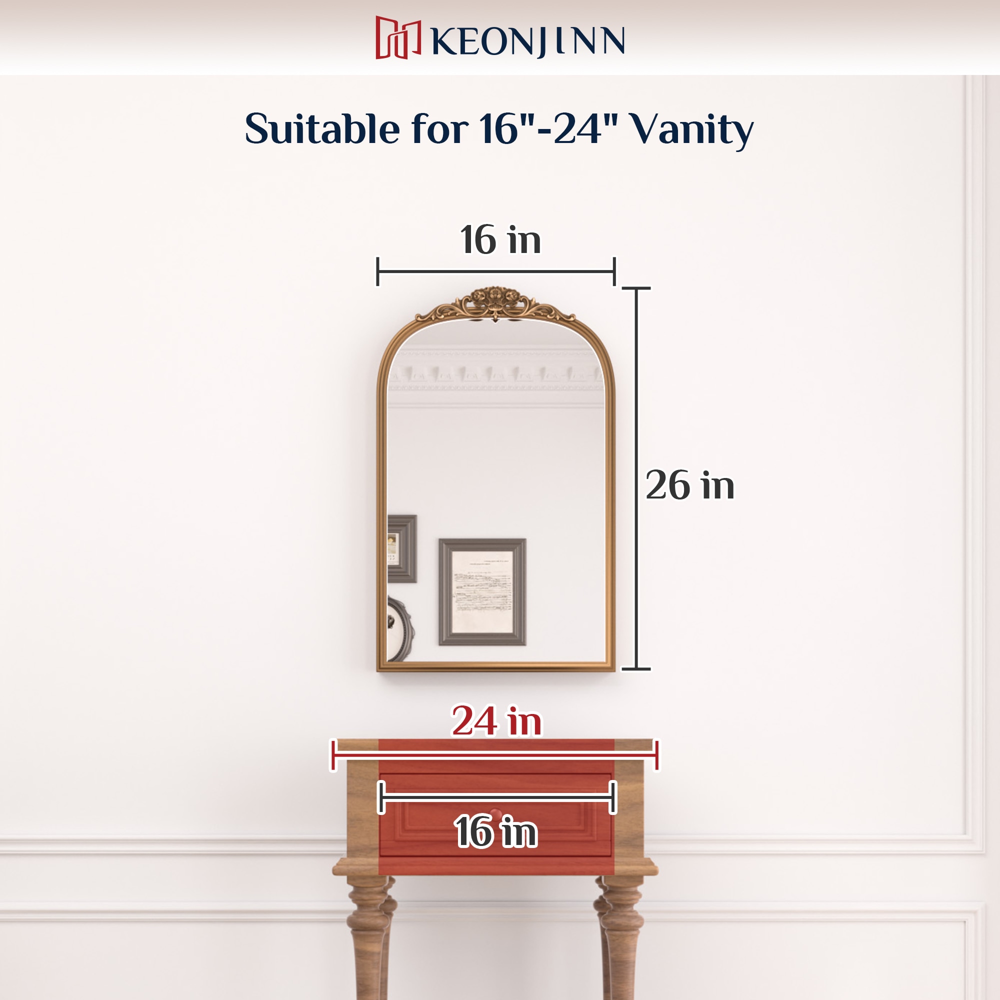 Keonjinn LW-JZ-CXFD-4060-BK Decor-Mirrors - View #3