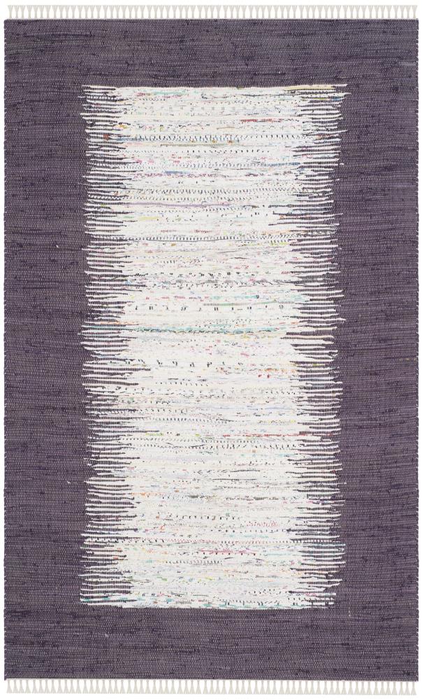 Safavieh MTK711M-5 Montauk Keeling 5 x 8 (ft) Cotton Ivory/Purple Rectangular Indoor Border Coastal Area rug