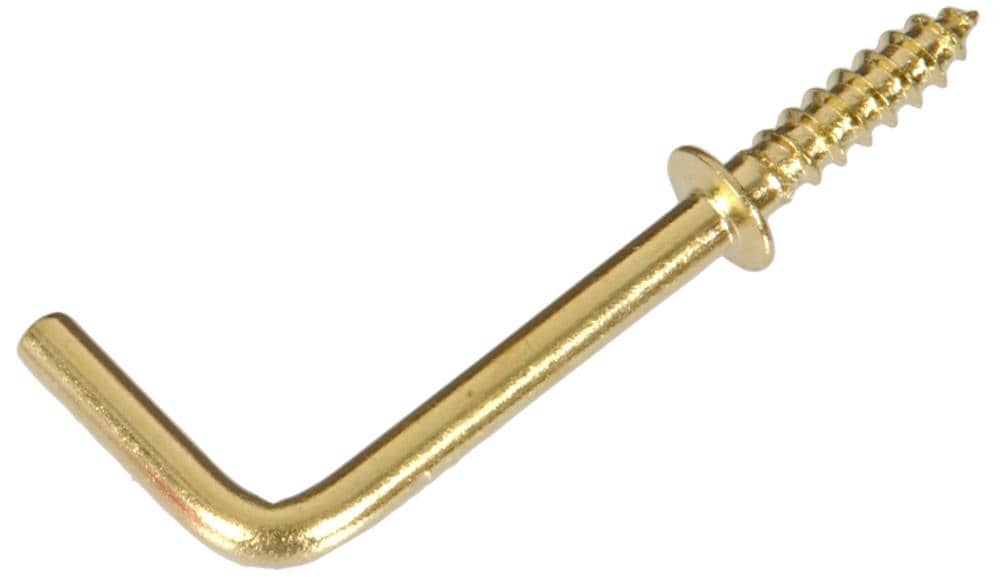 Screw Hooks Brass 2.5 x 25mm Pack of 10 (Round Cup) - Goodwins