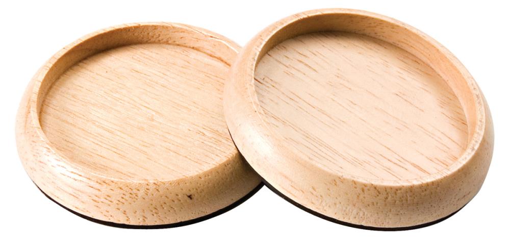 Waxman 4652995N 4 -Count 1-1/4-in Walnut Plastic Furniture Coaster