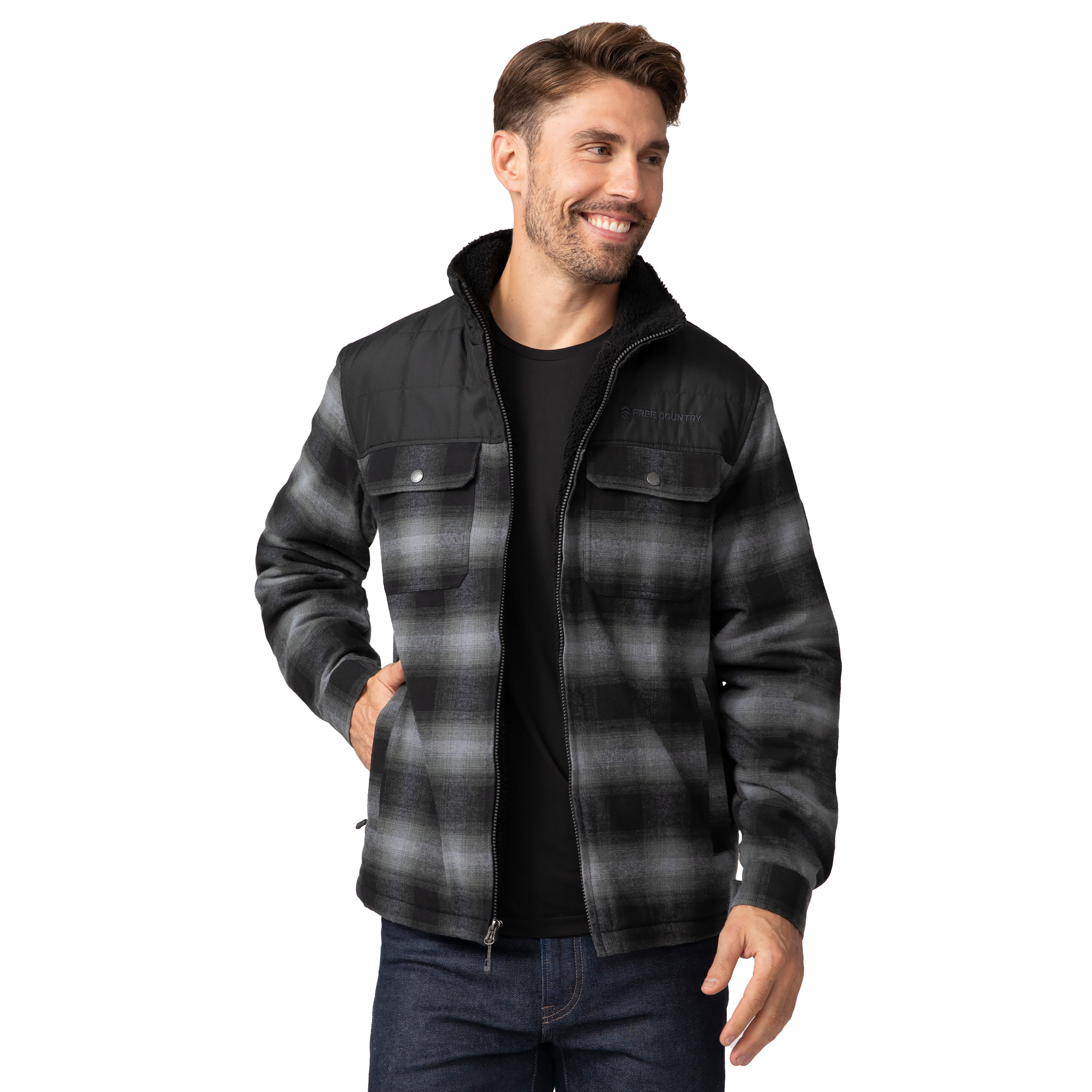 Free Country Men's Dusty Vine Light Weight Flannel Work Jacket (Small ...