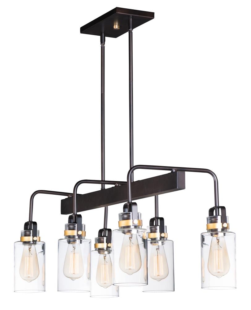 Maxim Lighting 30177CLBZGLD Magnolia 360-Light Bronze/Gold Transitional Clear Glass Cylinder Hanging Pendant Light