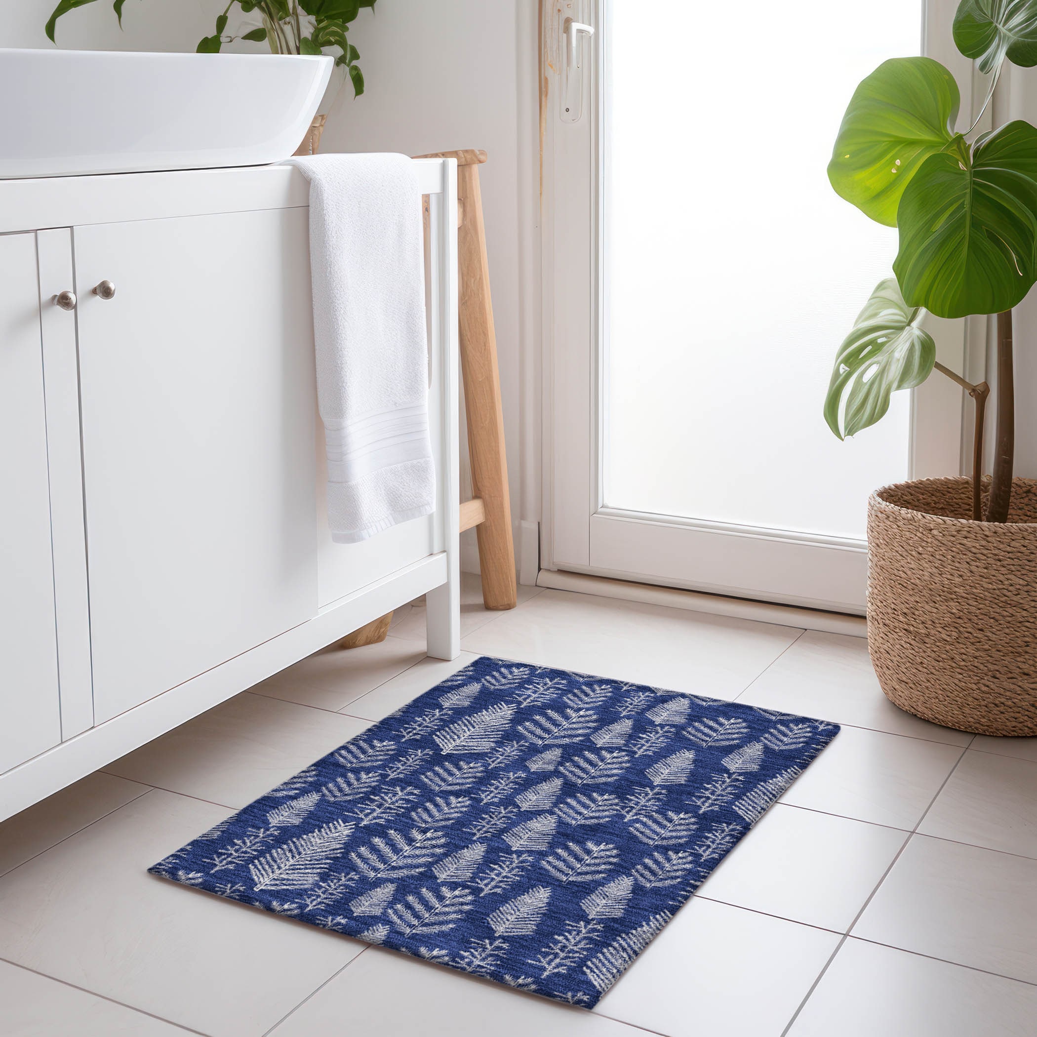 Addison Rugs ACN1813NA20X30 Chantille ACN1813NA 1 x 2 (ft) Loomed Polyester Navy Rectangular Indoor/Outdoor Machine washable Area rug