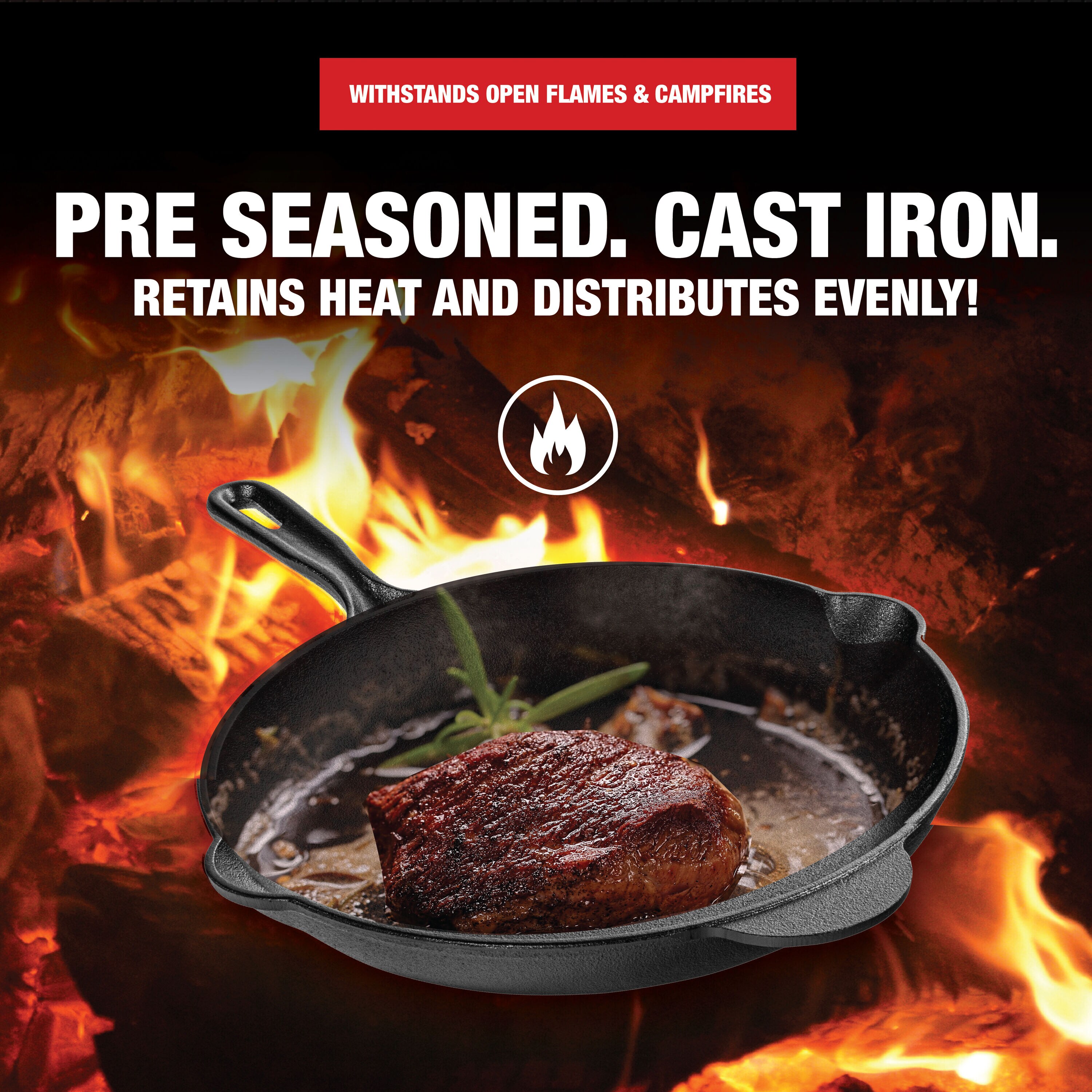 GraniteStone Diamond GraniteStone Cast Iron 12-in Cast Iron Skillet ...