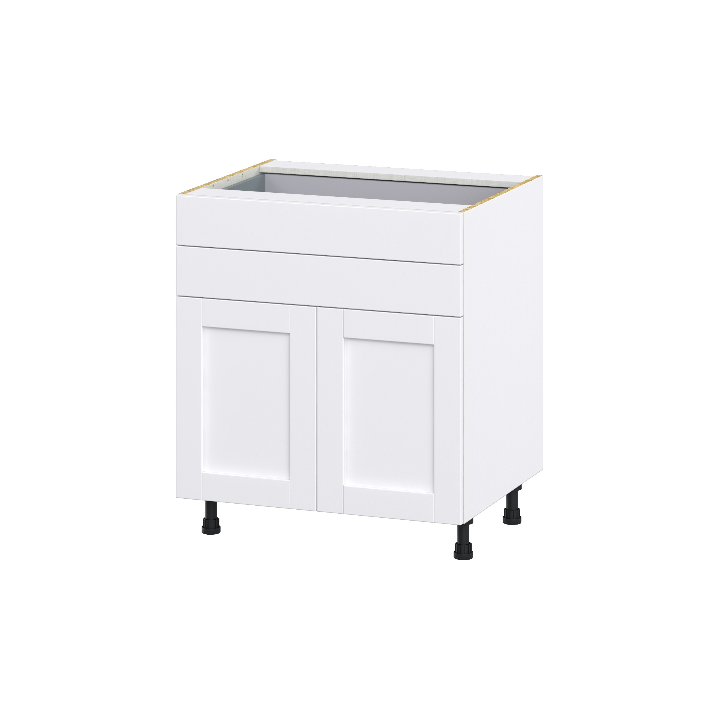 Hugo&Borg DSB30B-RM Rosemont 30-in W x 34.5-in H x 24-in D Glacier White 2 -Drawers Base Fully assembled Cabinet (Flat Panel Shaker)