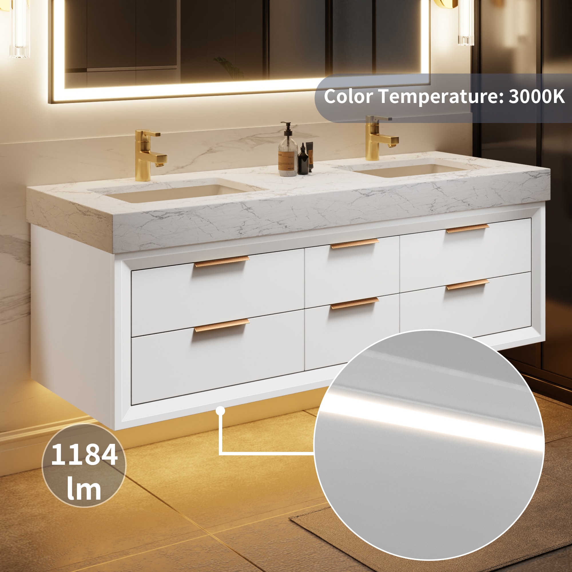 ExBrite XB6021V11DWH Bath-Vanity-Combo - View #3