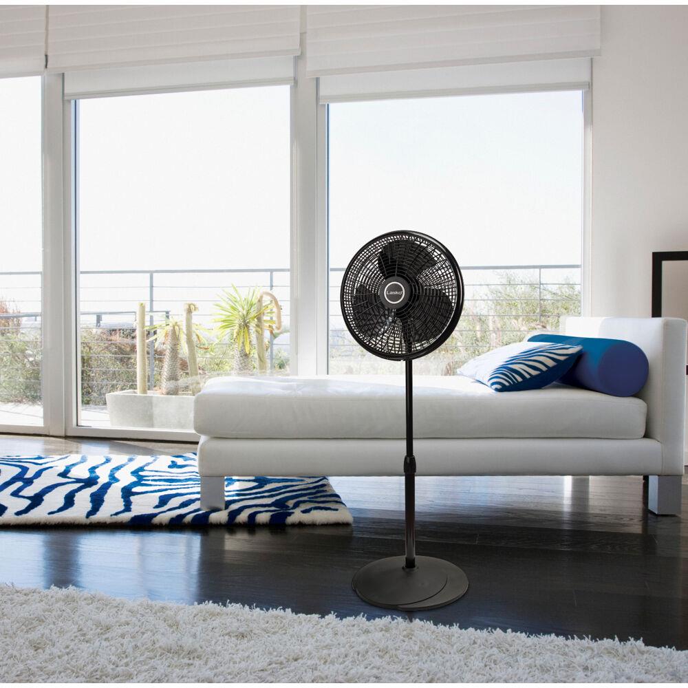 Lasko 16-Inch Black Adjustable Oscillating Pedestal Fan