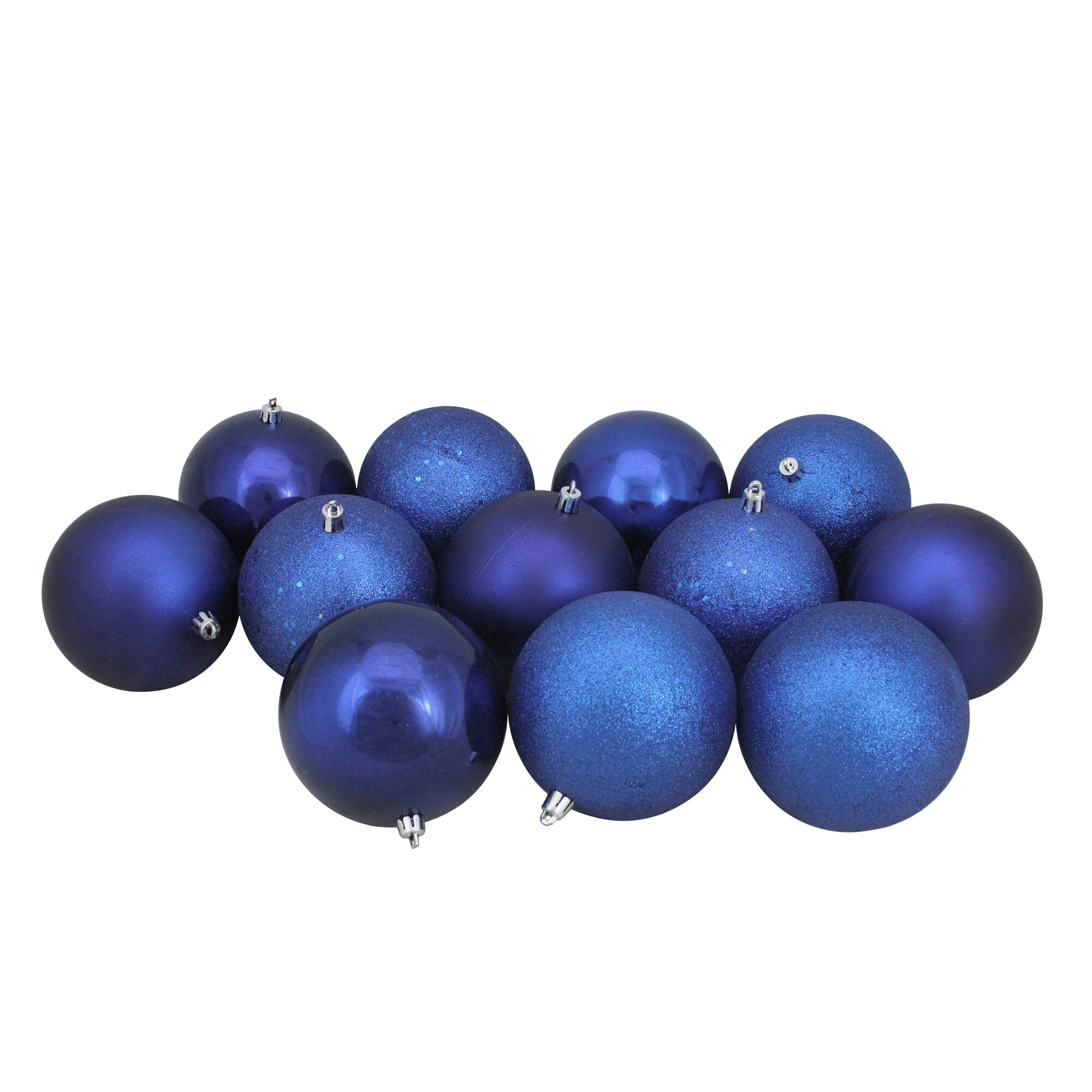 Northlight 32911633 12 -Pack Blue Ball Standard Indoor Ornament set Shatterproof
