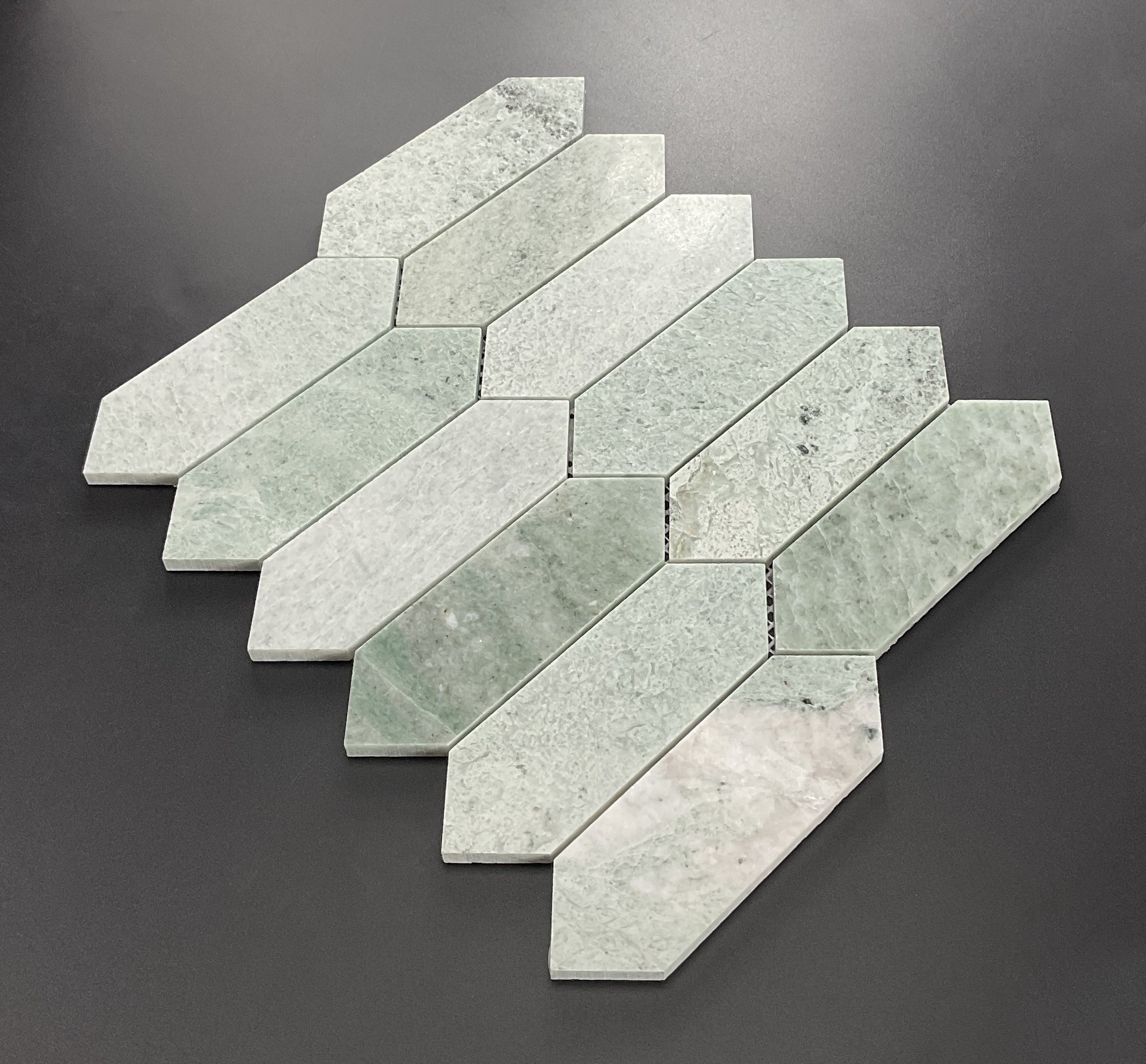 ES Stone Ming Green Picket Wall and Floor Mosaic Tile - 10 Sheets at ...