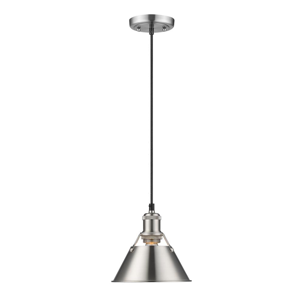 Golden Lighting 3306-S PW-PW Orwell Pewter Industrial Cone Mini Hanging Pendant light