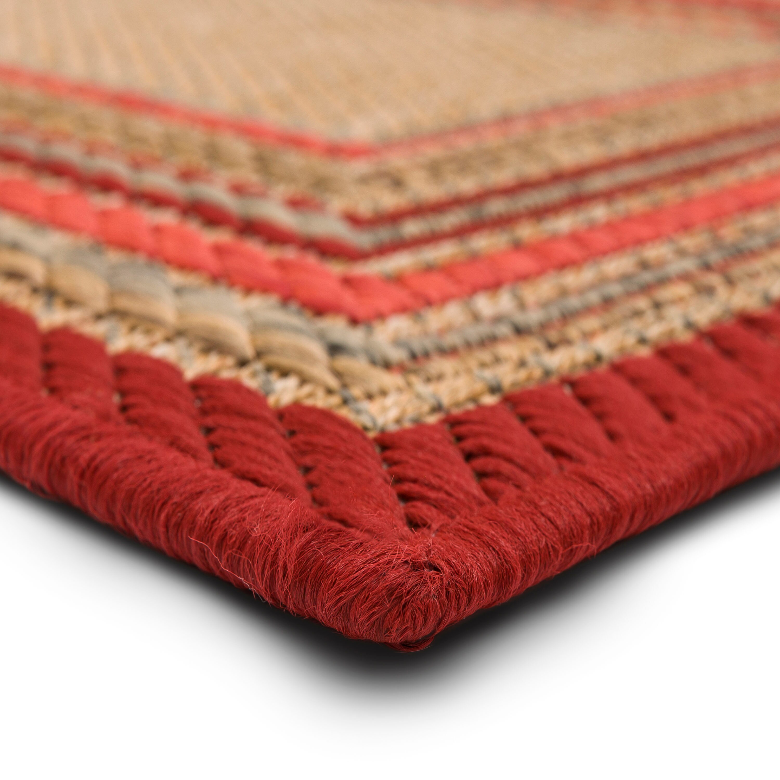 EORC Red Hand-Tufted Wool Contemporary Marla Rug, 5' x 8