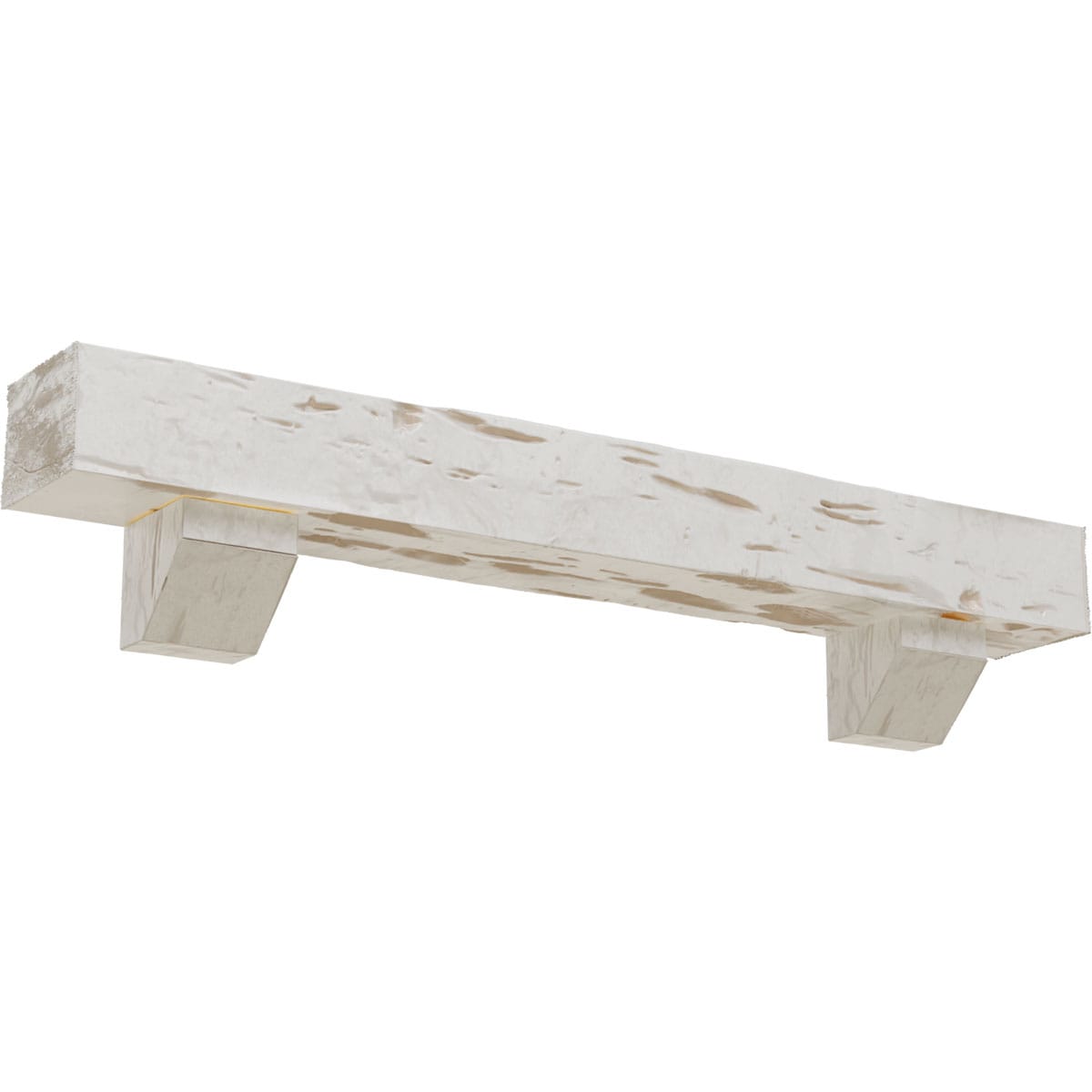 Ekena Millwork MANUPC04X08X60ASUN 60-in W x 4-in H x 8-in D Factory Prepped Hollow Urethane Rustic Fireplace Mantel