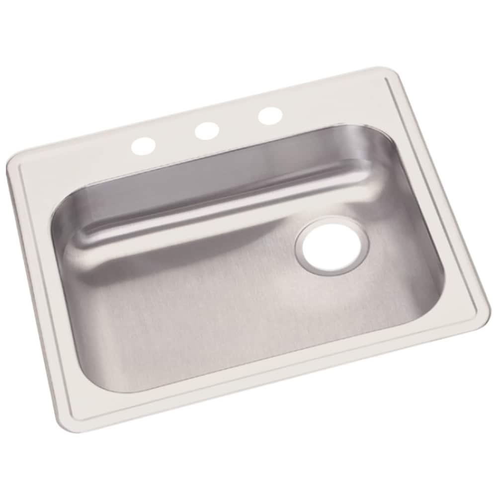 Elkay GE12522R3 Dayton Drop-in 25-in x 22-in Stainless steel Single bowl 22 -Gauge Kitchen Sink