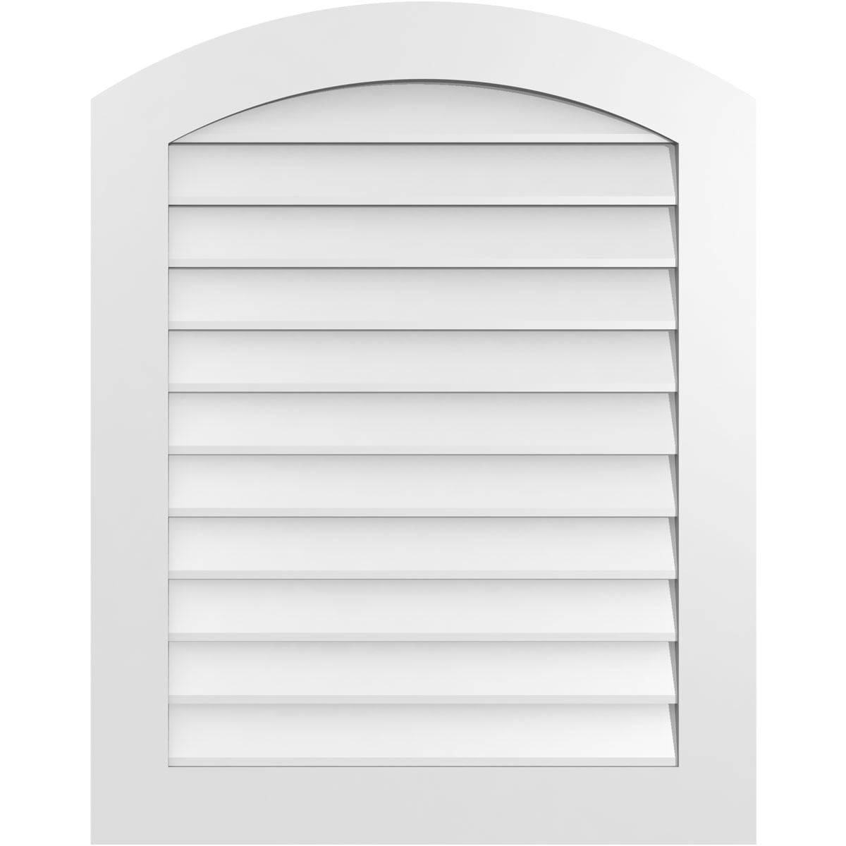 Ekena Millwork GVPAR30X3801SN 30-Inches x 38-Inches Off-white Round top PVC Gable Louver Vent