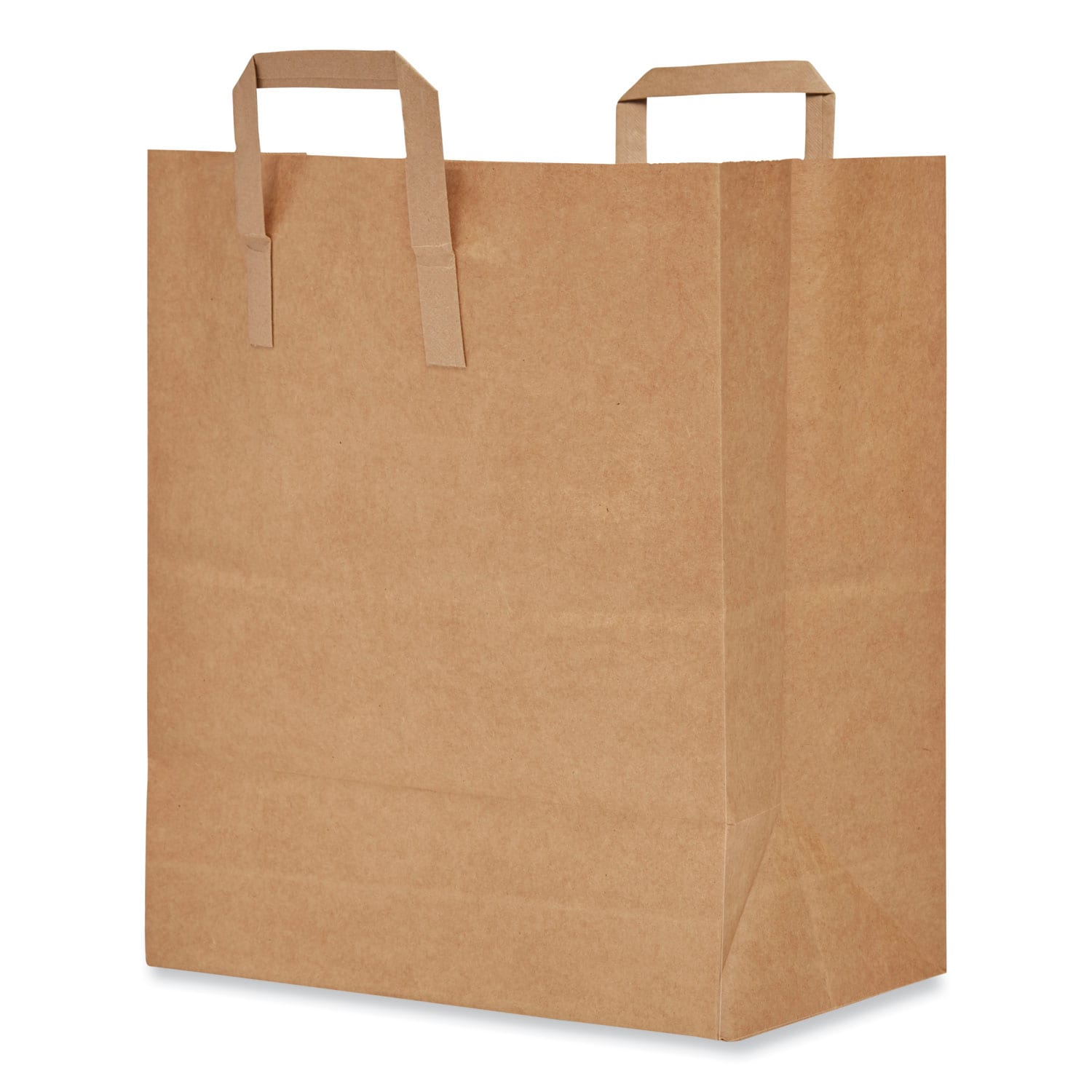 AJM Packaging Corporation Handle Bag 1/7 BBL Size 70 Basis Weight Flat Handles 12 in x 7 in x 14 in Kraft 300/Bundle