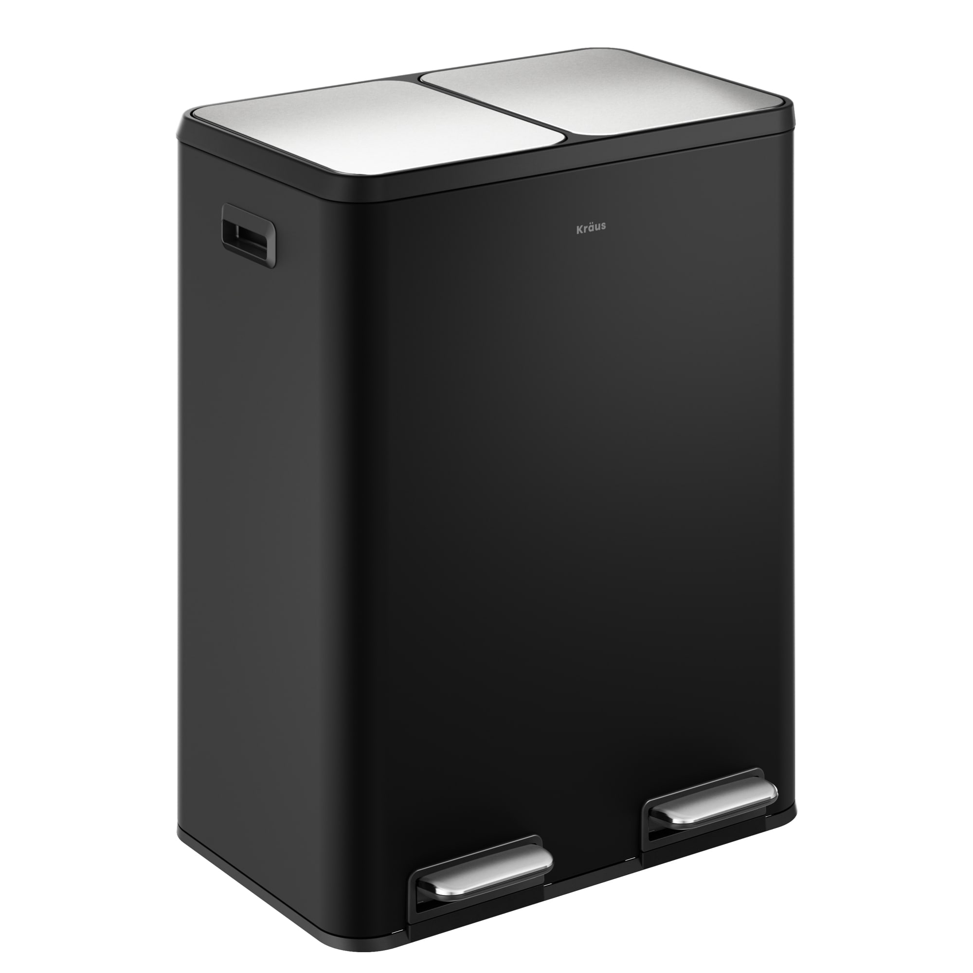 Kraus 15.8 Gallon Matte Black Steel Kitchen Step Trash Can