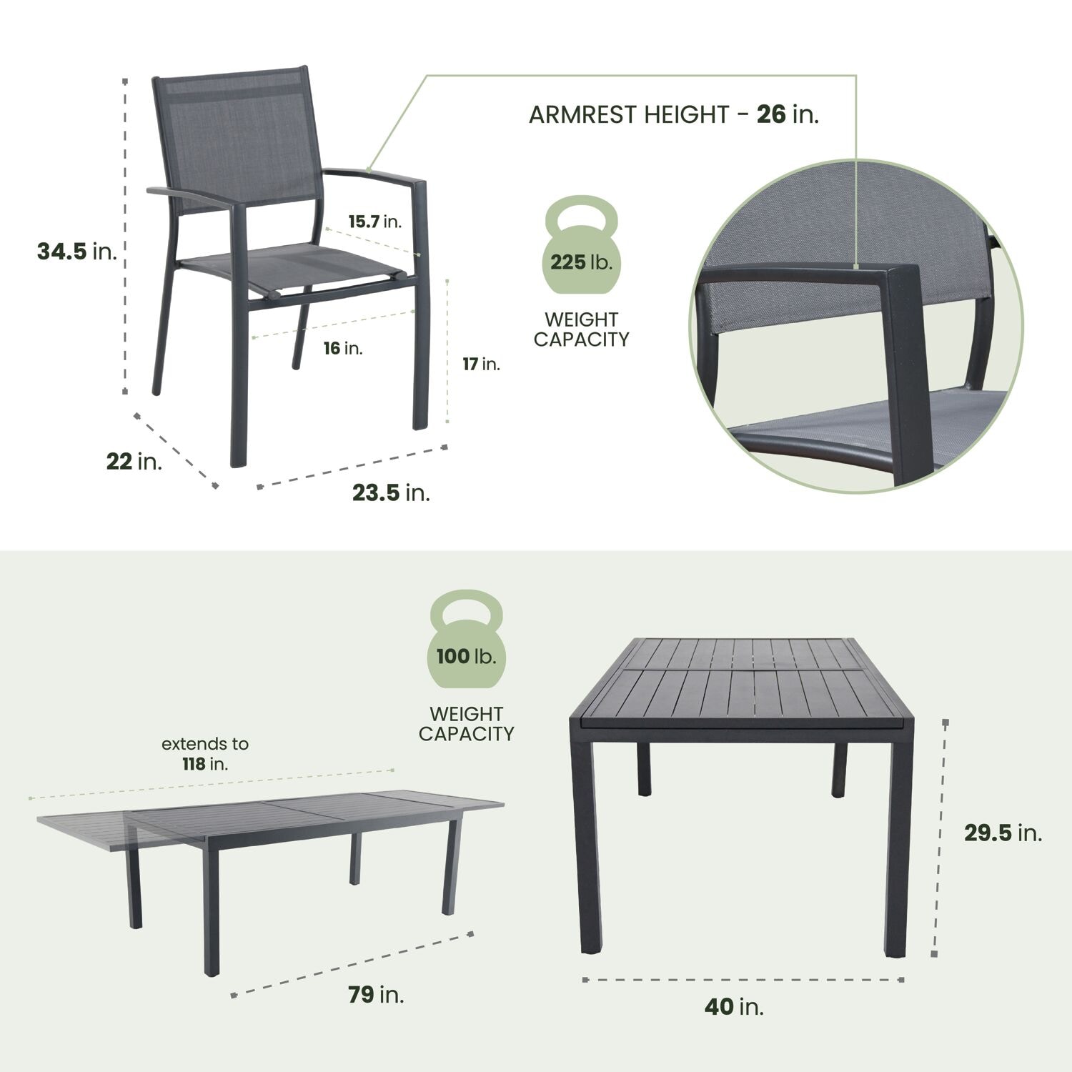 Hanover NAPLESDN11PC-GRY Patio-Dining-Sets - View #3