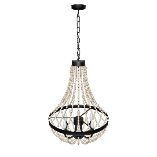 Kichler Coltyn 6-Light Anvil Iron Bohemian/Global Beaded Chandelier