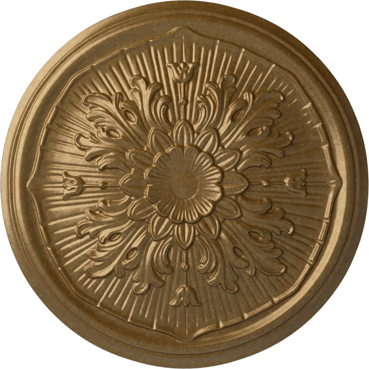 Ekena Millwork CM16LUPAS Luton 15.75-in W x 15.75-in L Painted Pale Gold Polyurethane Whole Ceiling Medallion