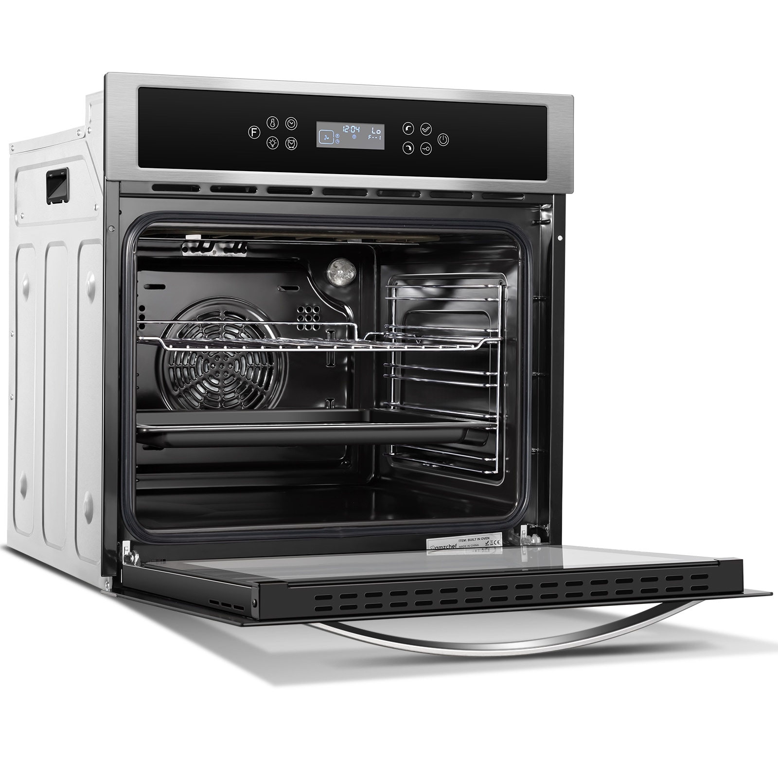 24-Inch Black and Stainless Steel Single Electric Wall Oven