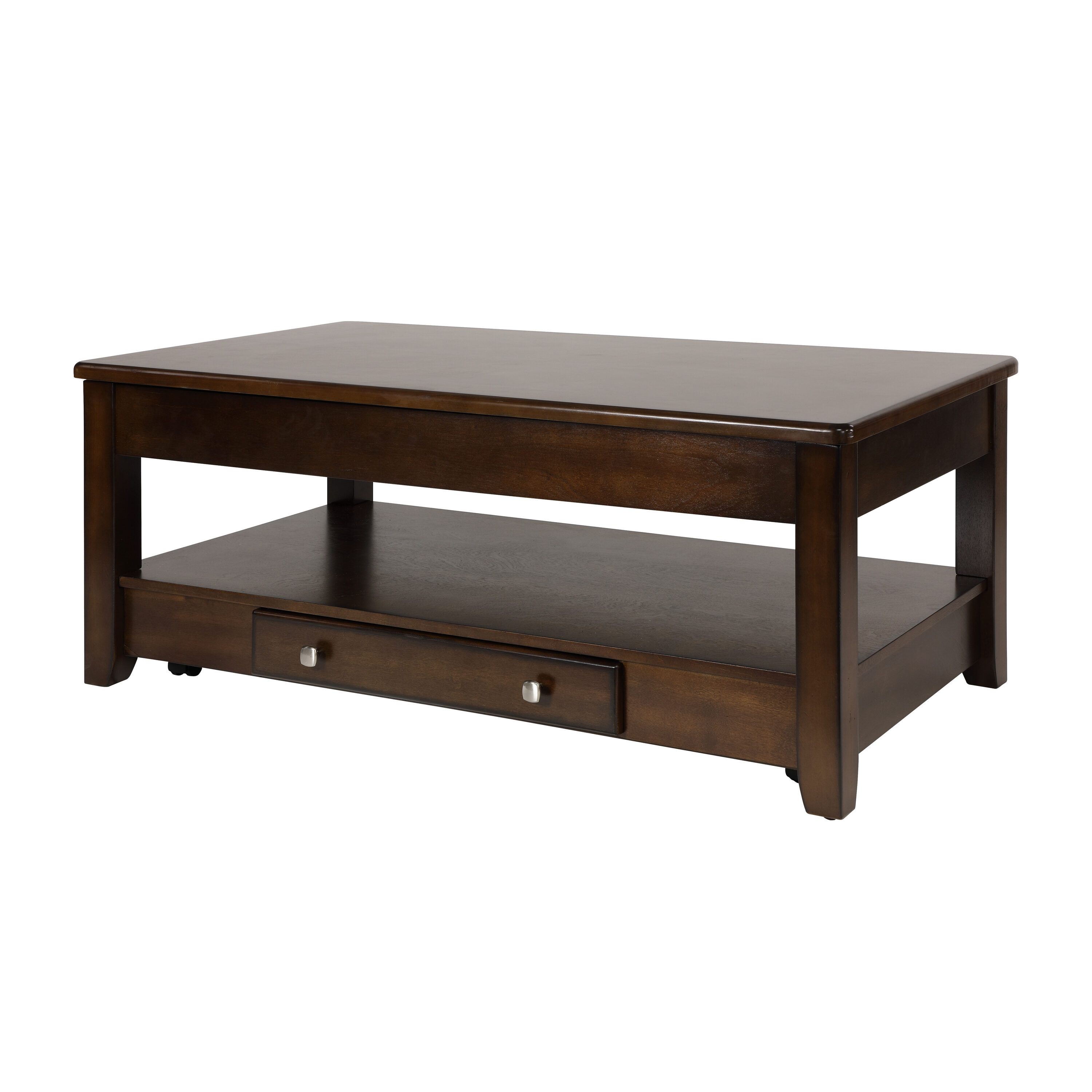 Runesay AS49 26-in W x 18-in H Cherry Wood Rectangular Modern End Table Assembly Required