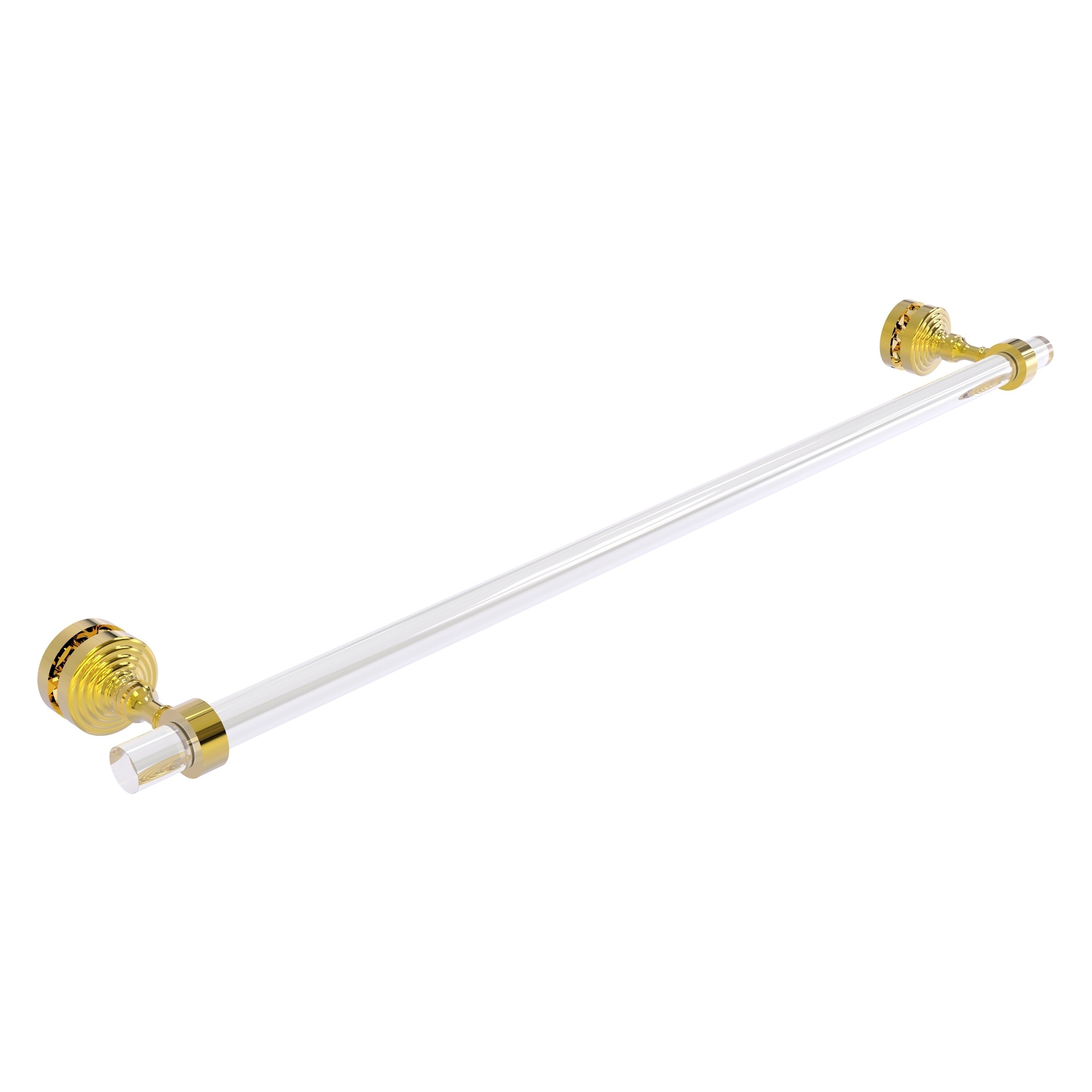 Allied Brass PG-41-SM-30-PB Pacific Grove 30-in Polished Brass Wall mount Single Towel Bar