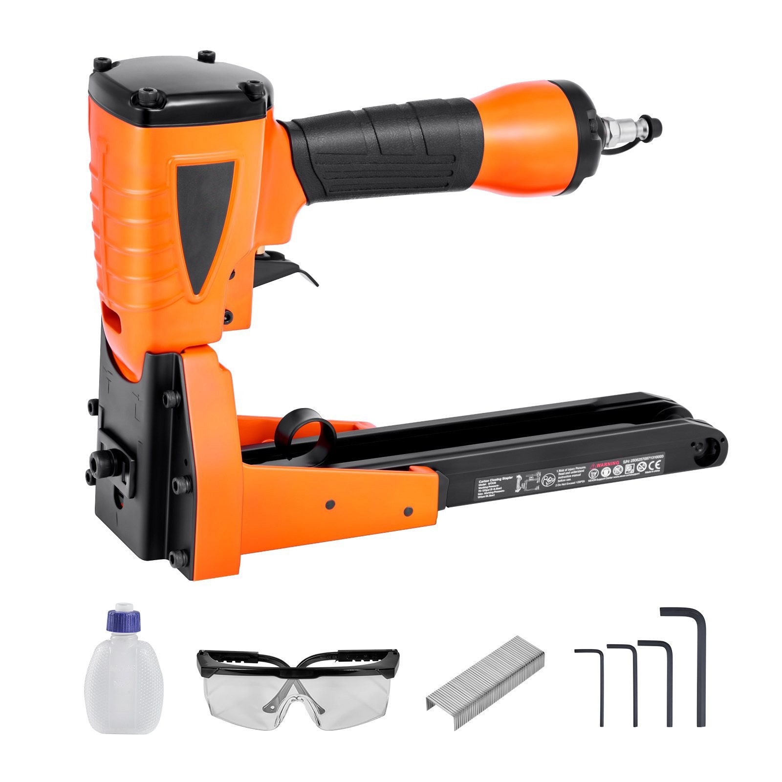 SUGIFT Pneumatic Carton Closing Stapler 13-Gauge 1-3/8 in Crown 5/8-3/4 in Staples 70-120 PSI 100 ct Magazine #LW108SUGSS551