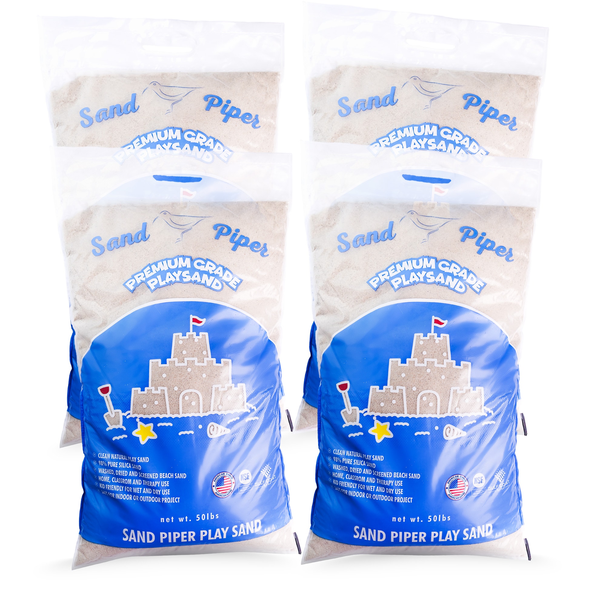  50lb Premium Grade Multi-Use Play Sand Chemical Free Formula 4 Pack