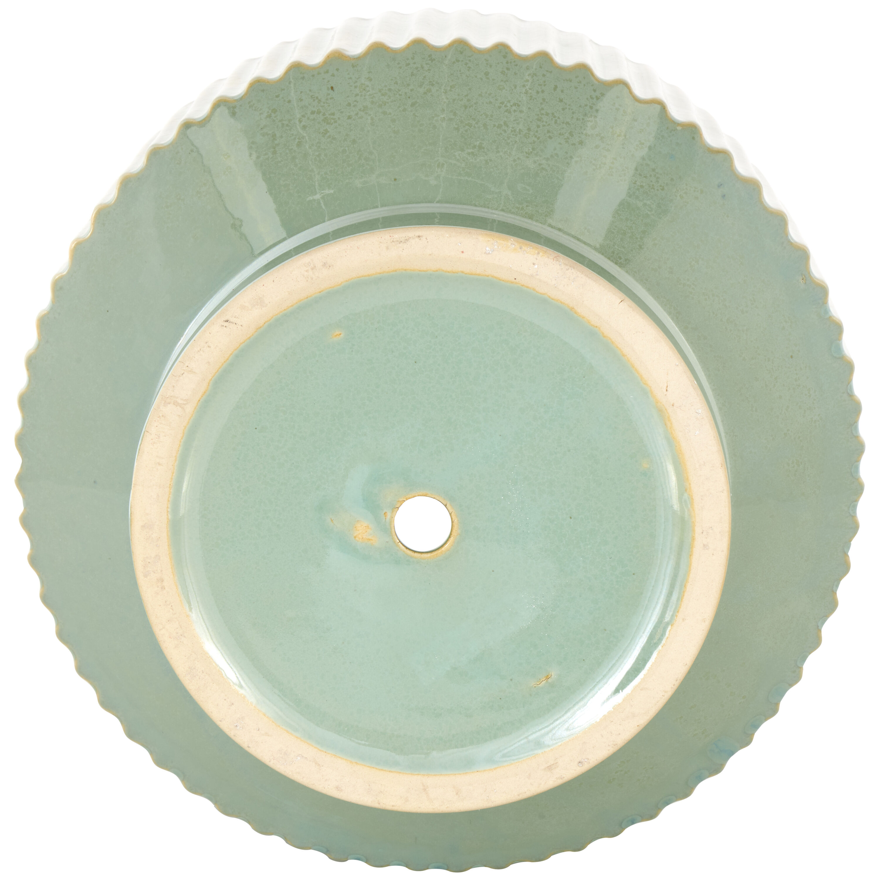 Green Ceramic Round Planter Set of 3